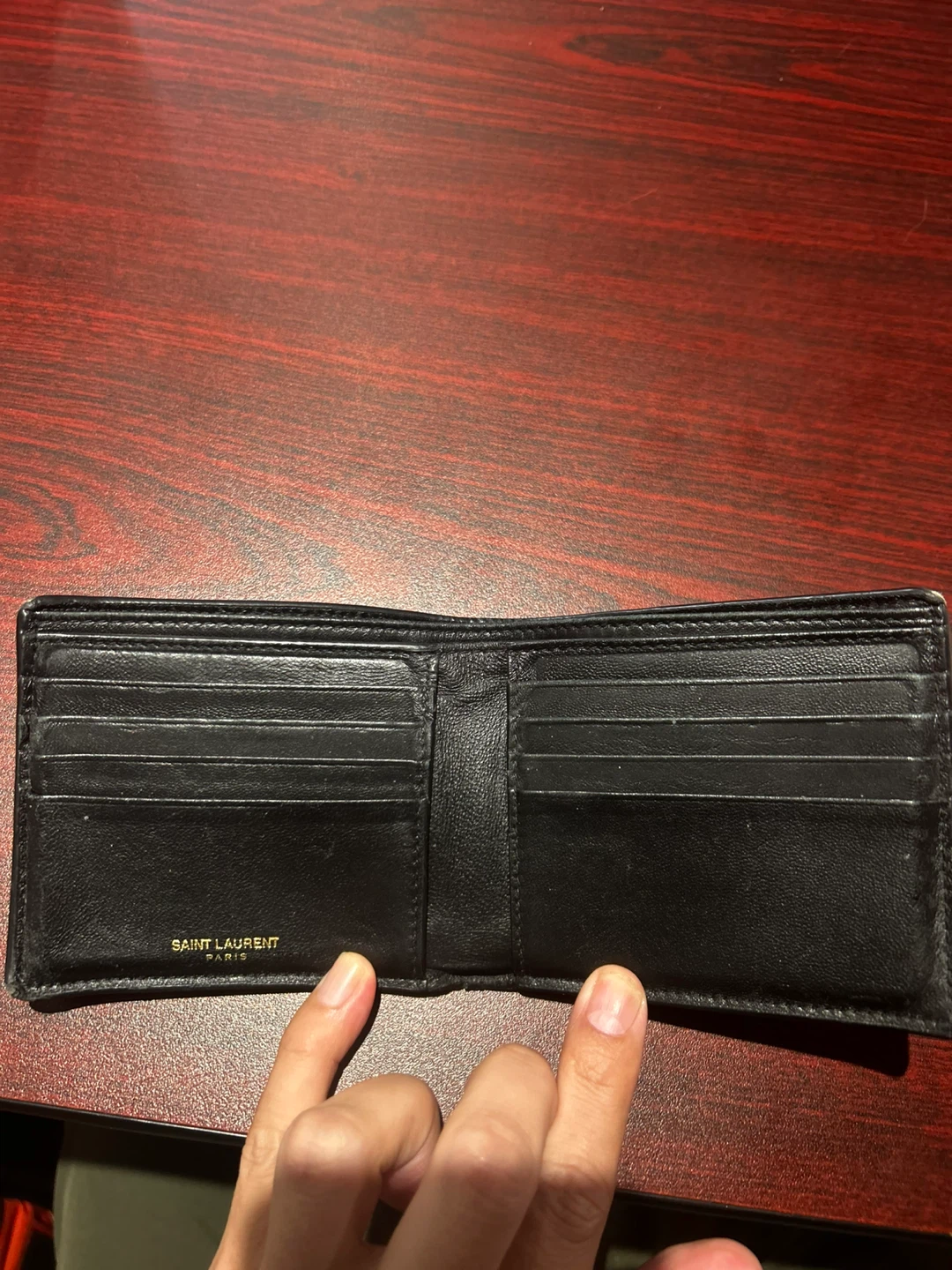 Saint Laurent Paris Black Croc-Embossed Bifold Wallet - photo 3