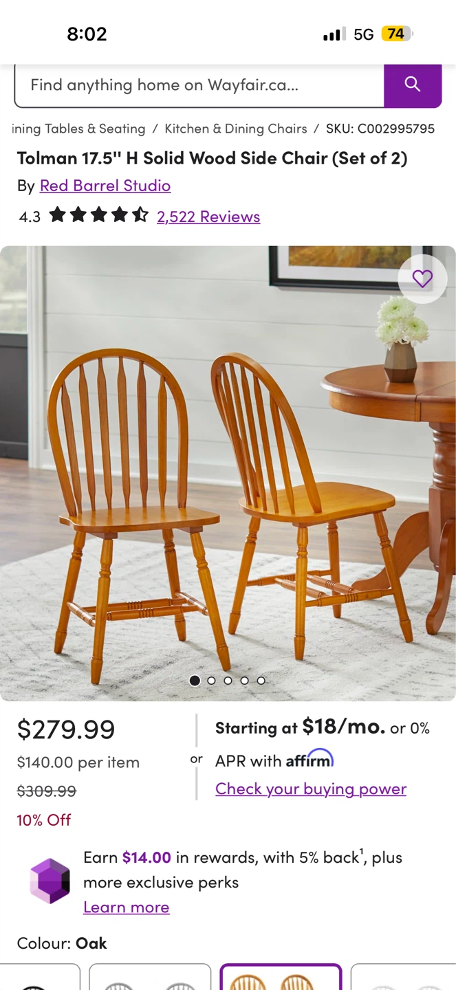 Red Barrel Studio Tolman Side Chairs (Set of 2) - Oak