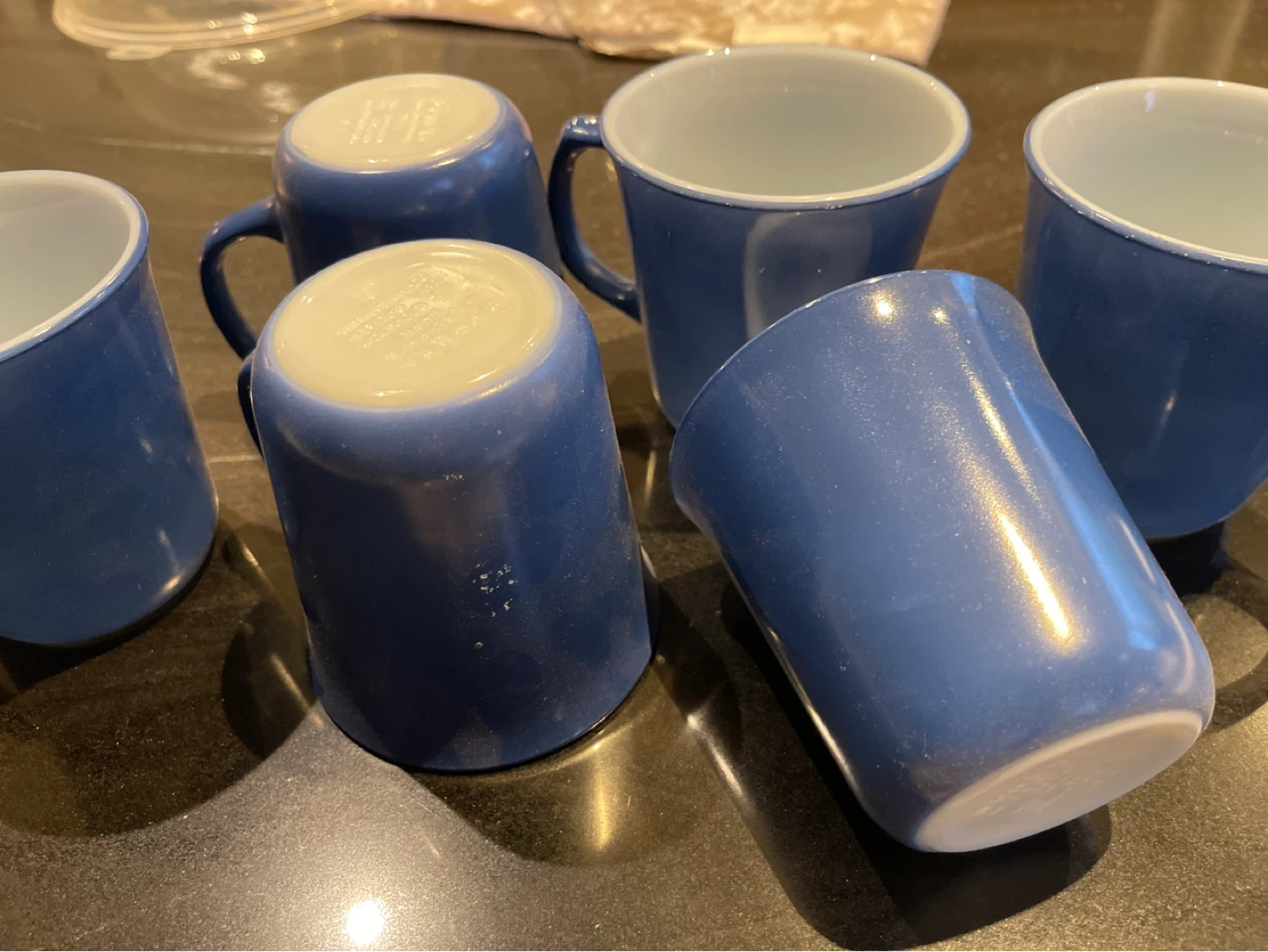 Vintage Pyrex Blue coffee Mugs - Set of 6 - photo 4