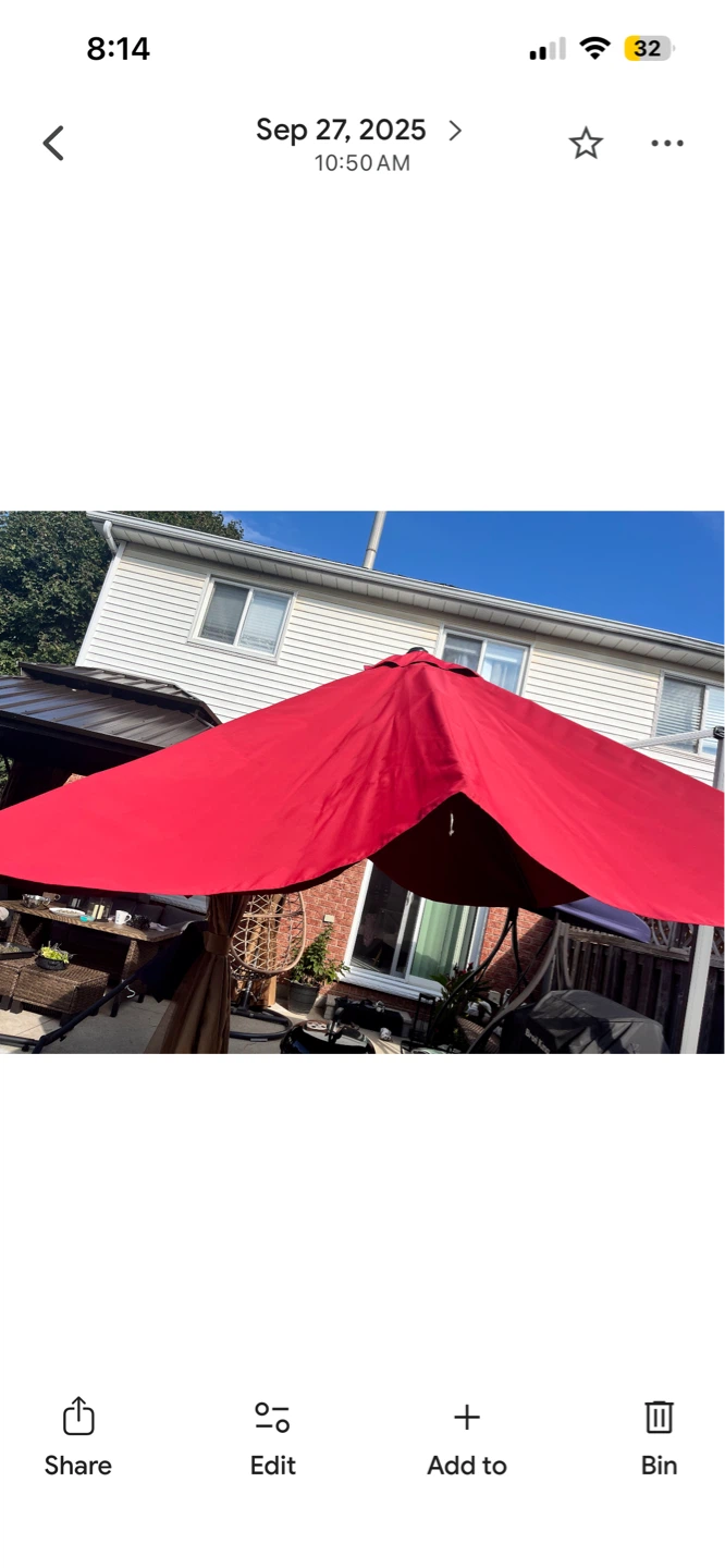 Red Cantilever Patio Umbrella