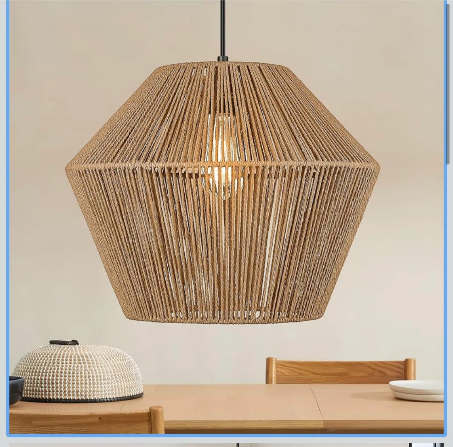 Brown Rope Pendant Light Fixture - photo 2