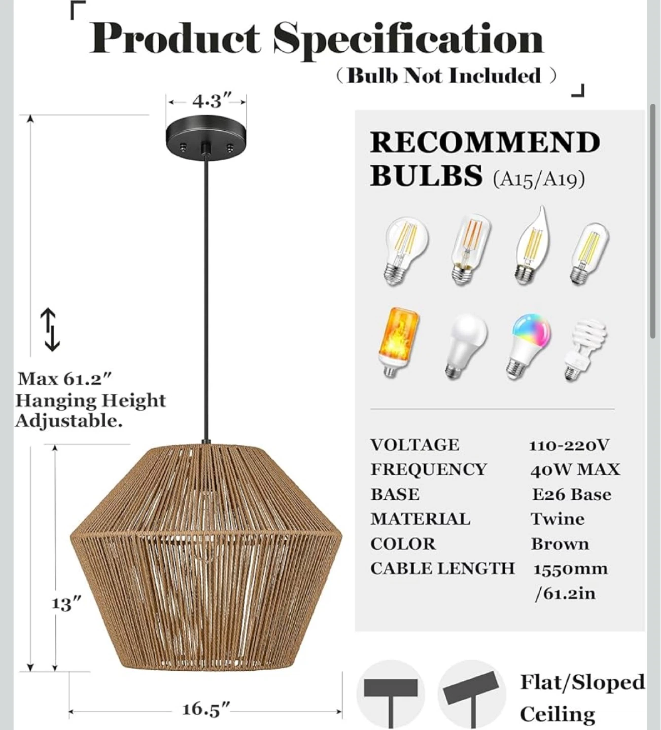 Brown Rope Pendant Light Fixture - photo 4
