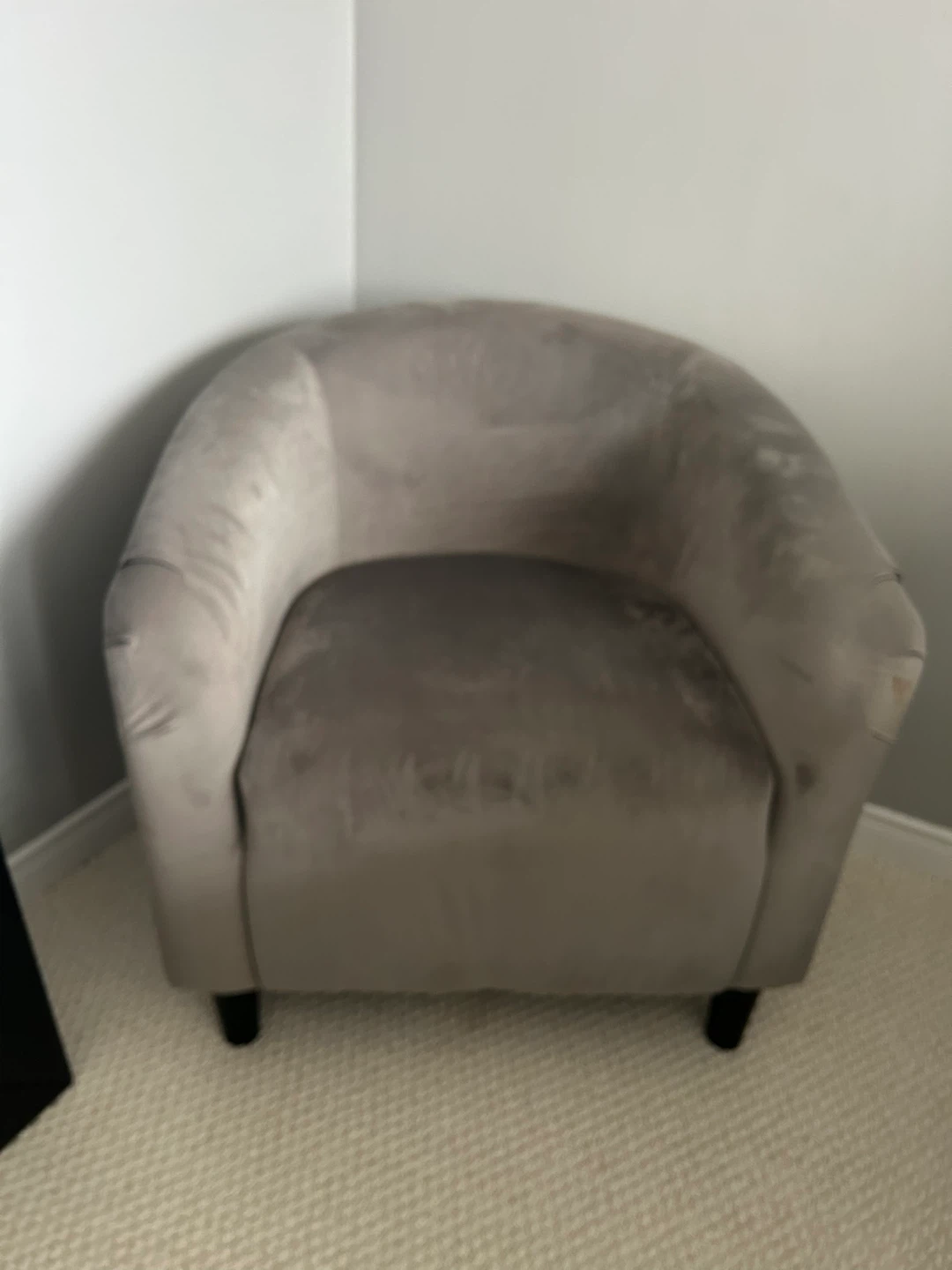 Grey Velvet Accent Chair - photo 2