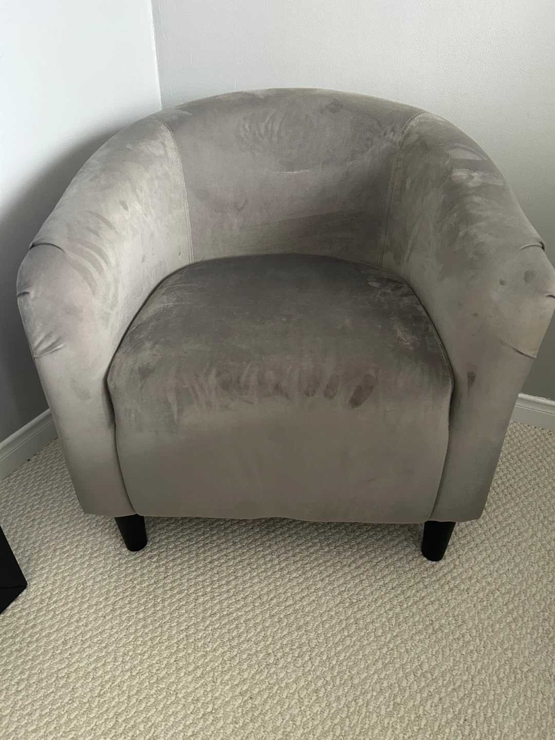 Grey Velvet Accent Chair