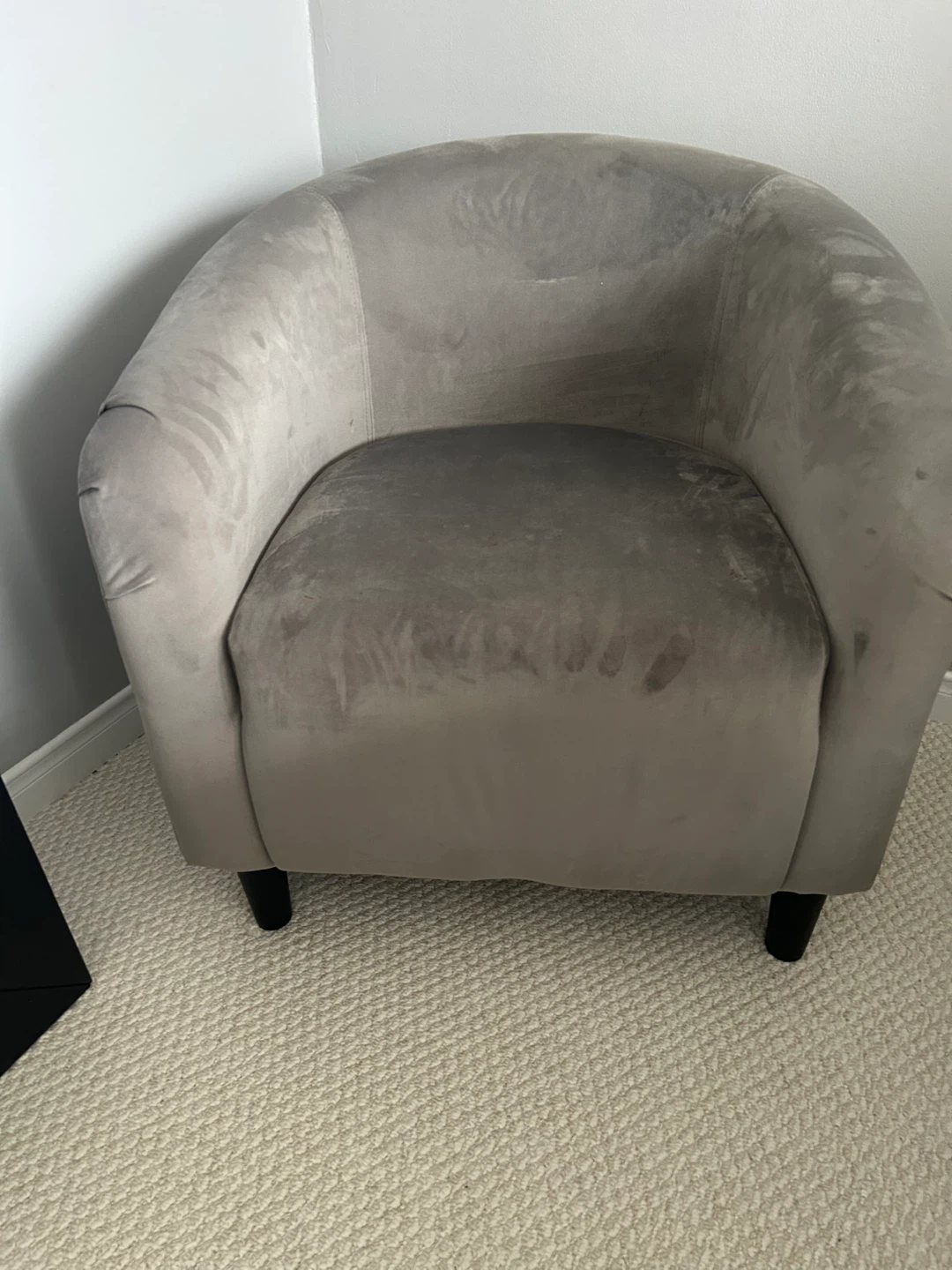 Grey Velvet Accent Chair - photo 3