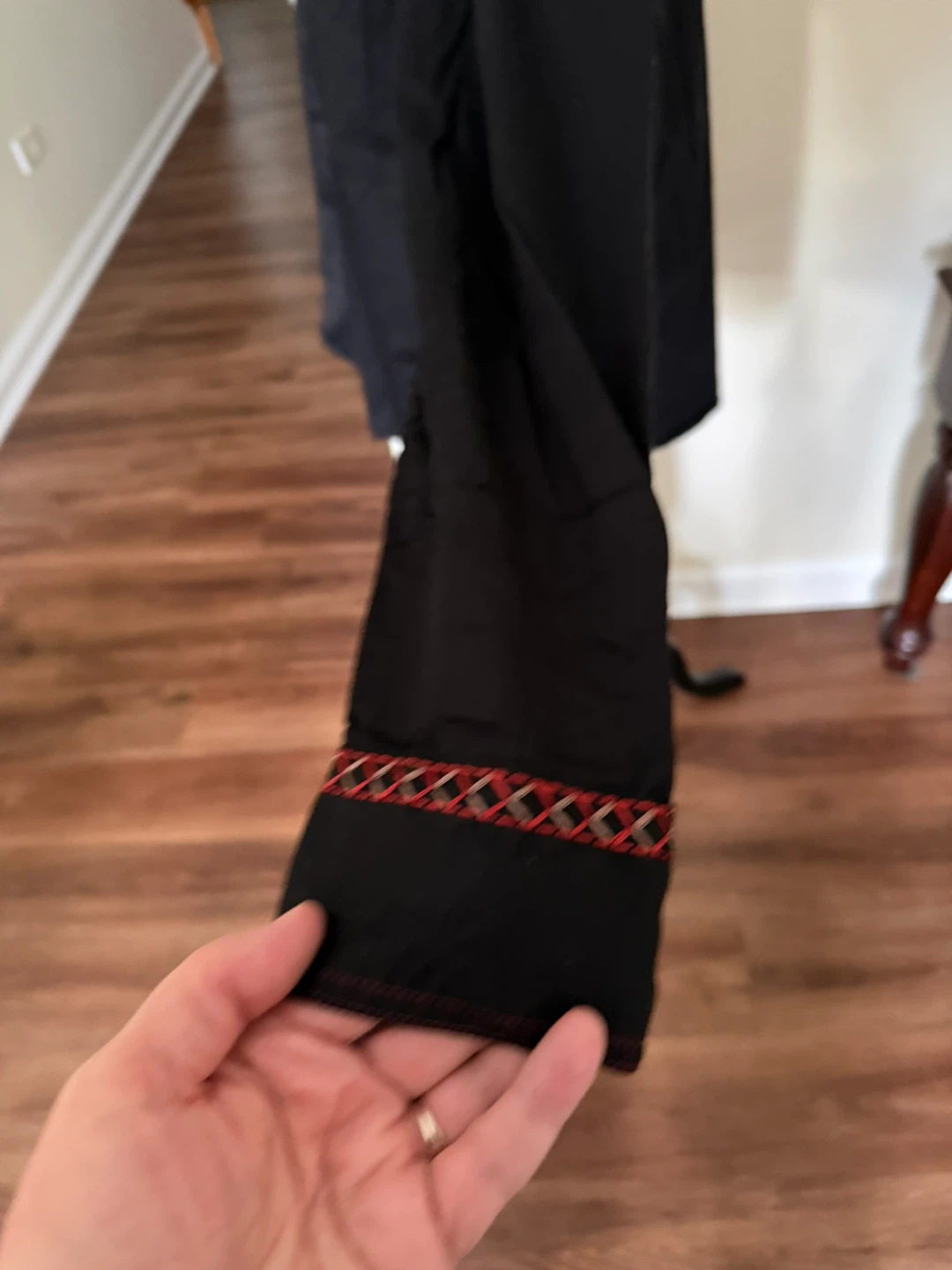 XL Black Western Shirt with Suede Yoke and Red Embroidery - photo 4