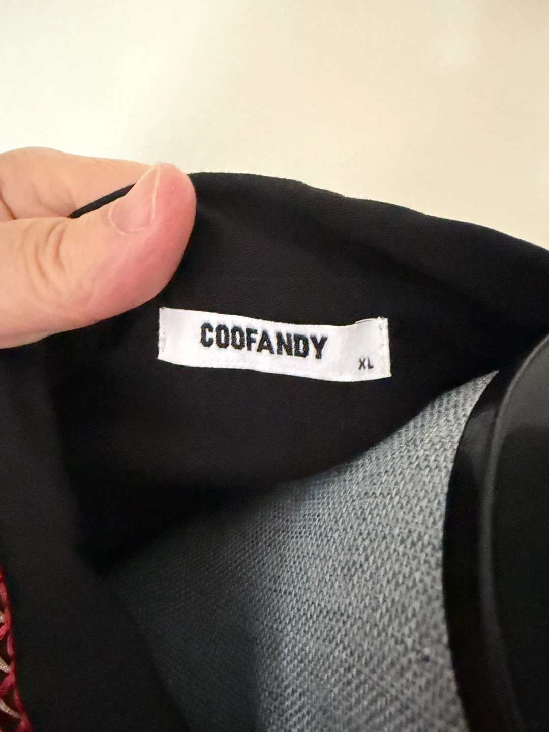 XL Black Western Shirt with Suede Yoke and Red Embroidery - photo 5