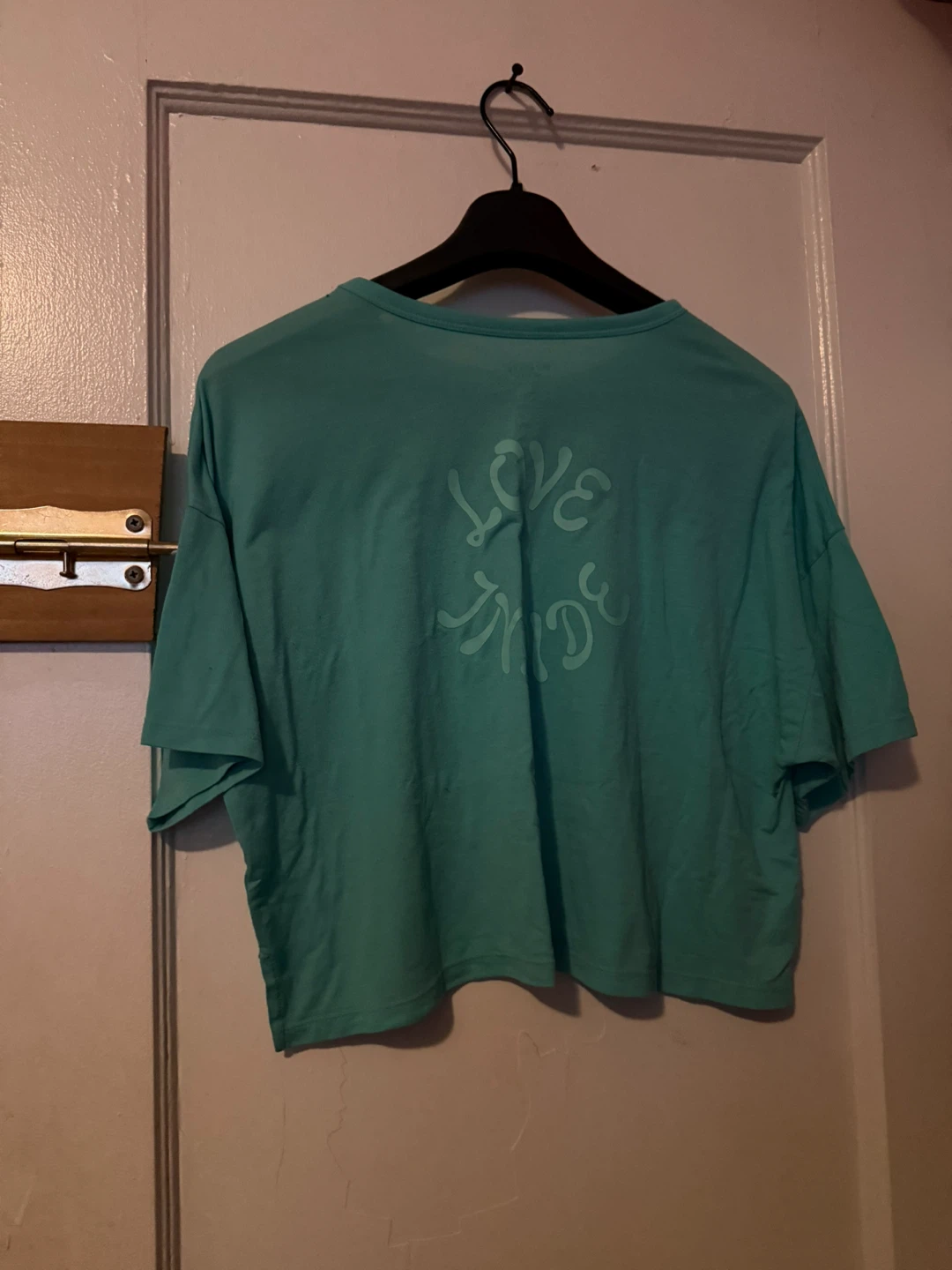 Teal "Live Inside" Graphic Crop Top - photo 2