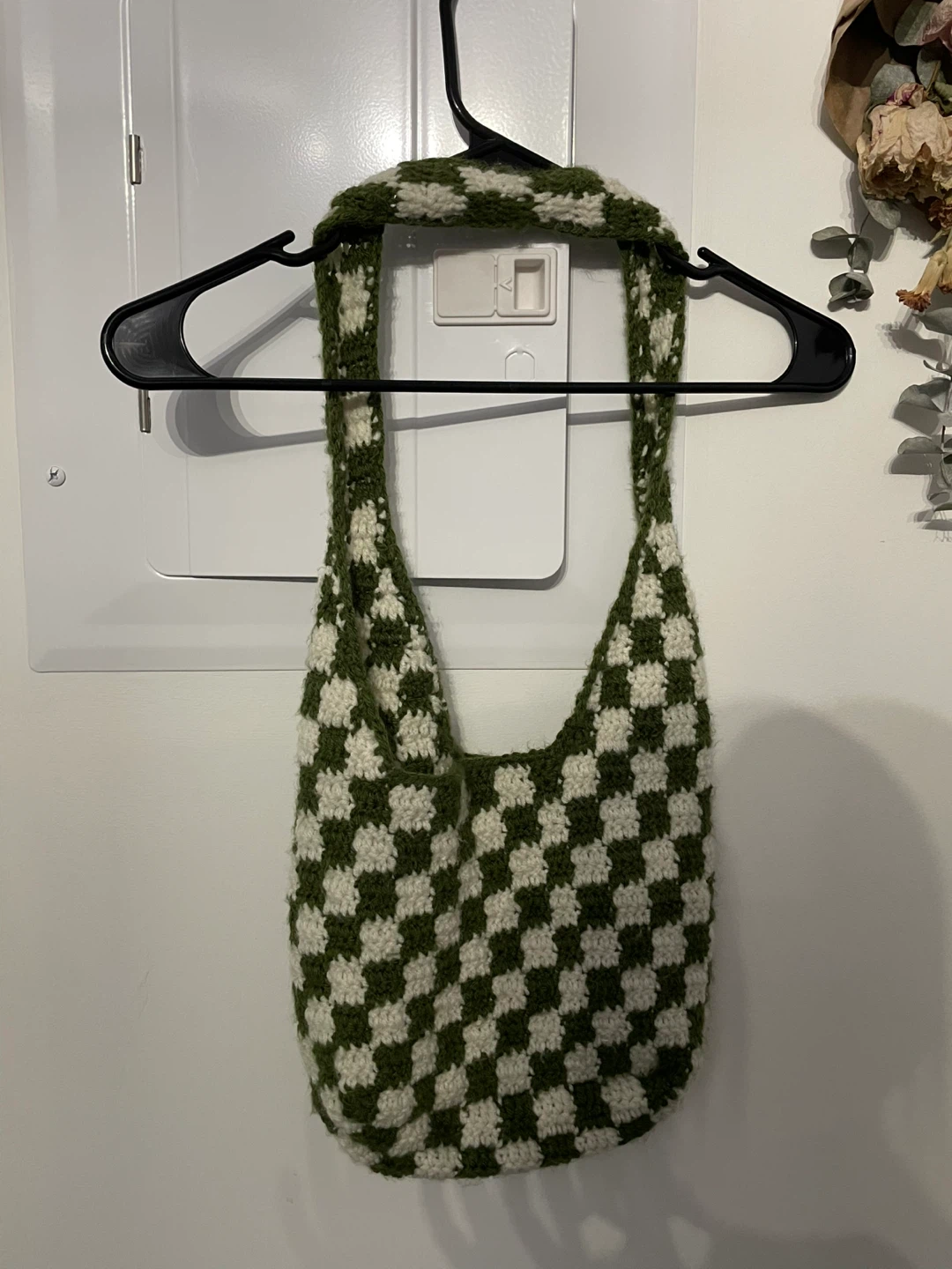 Crocheted Checkerboard Bag