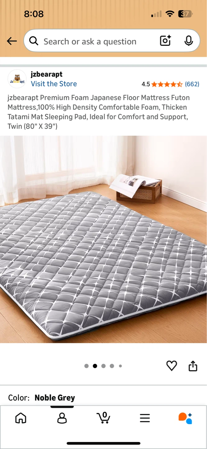 Japanese Tatami Floor Mat Futon Twin Size