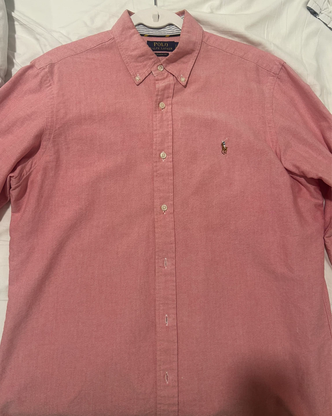 Polo Ralph Lauren Classic Fit Button-Down Shirt - Pink - Size L