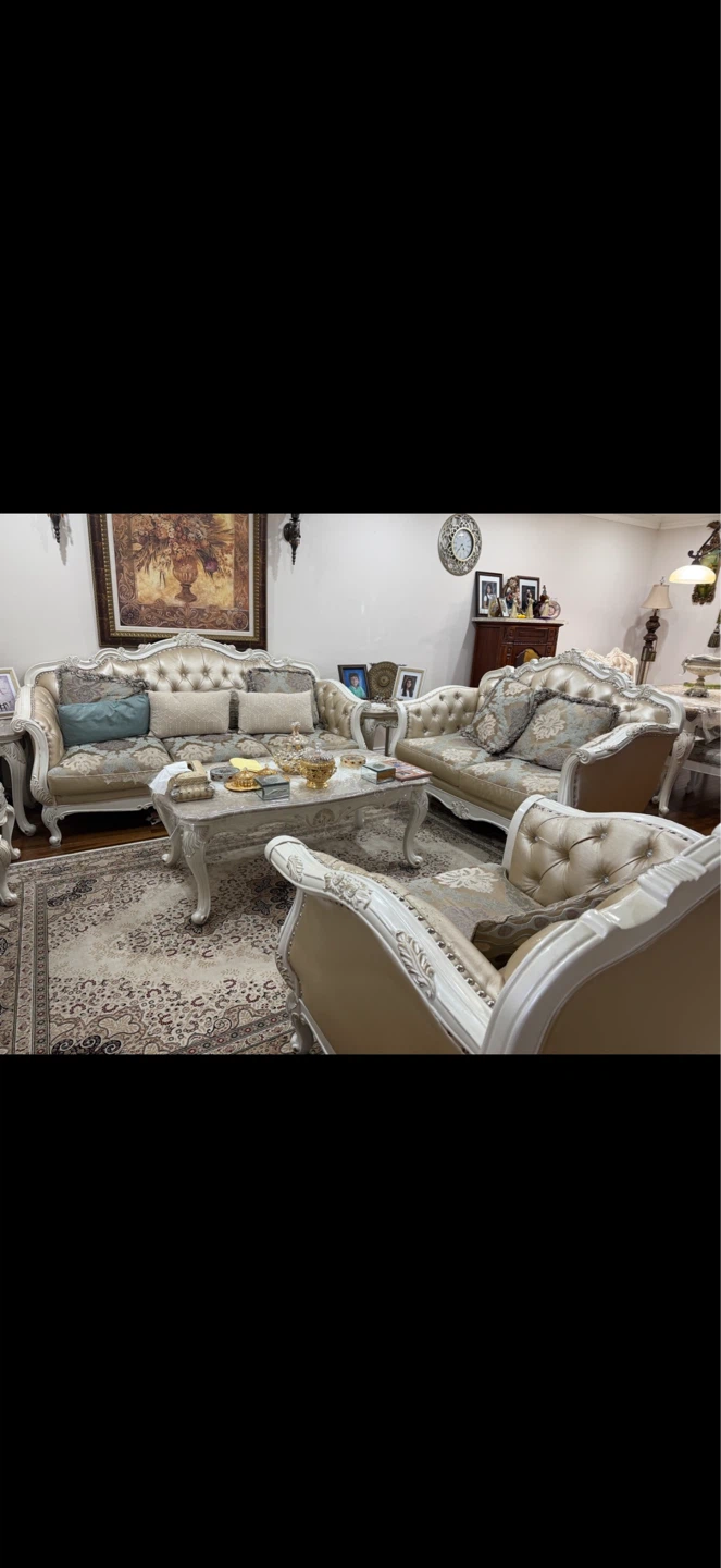 Vintage Rococo Style Sofa Set and Coffee Table - photo 3
