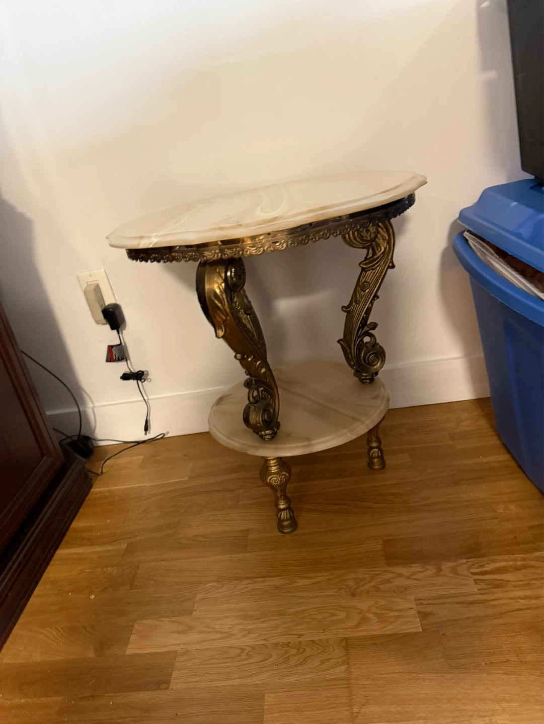 Antique Marble Top Side Table