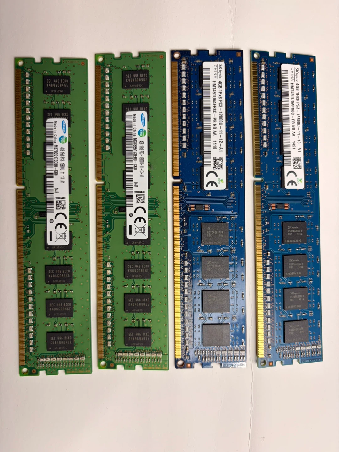 Samsung & SK hynix 4 x 4GB DDR3 RAM Modules (4 Total)