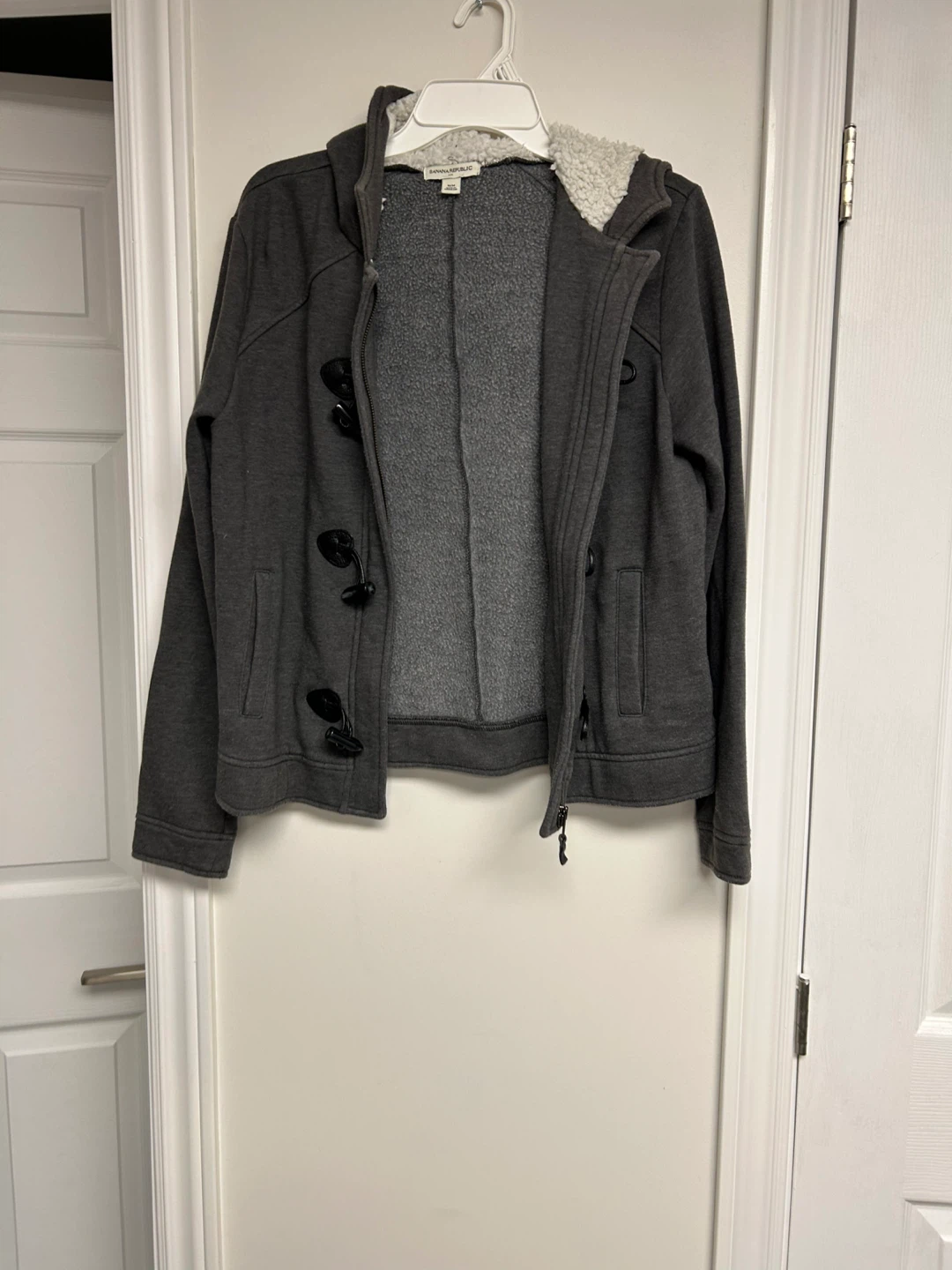 Banana Republic Grey Hoodie Jacket with Toggle Closures - Size M - photo 3