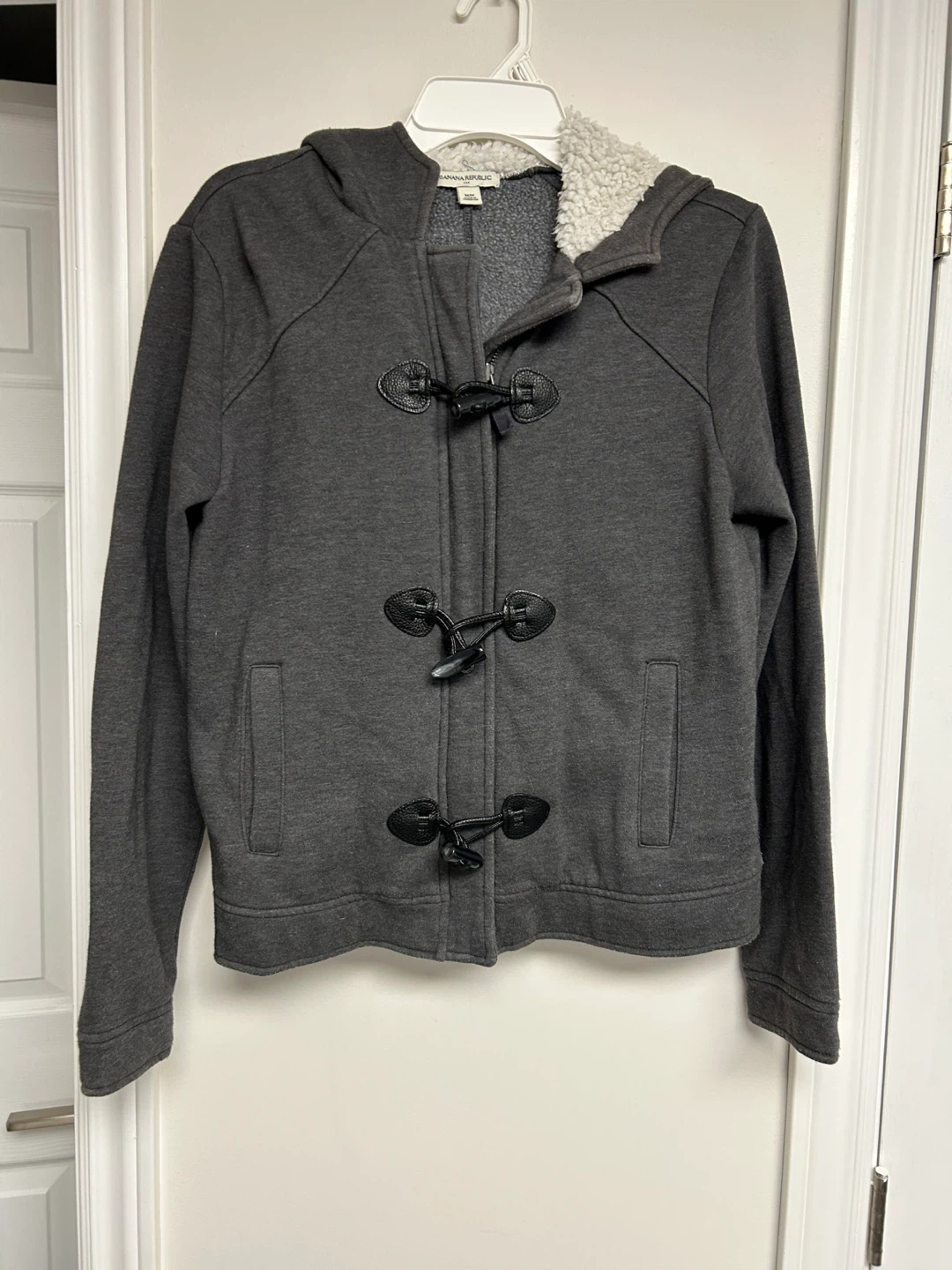 Banana Republic Grey Hoodie Jacket with Toggle Closures - Size M - photo 2