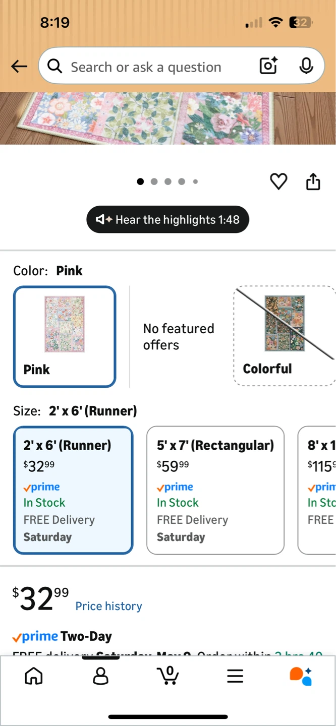 LIVEBOX Pink 2' x 6' Runner Rug - Washable - photo 4