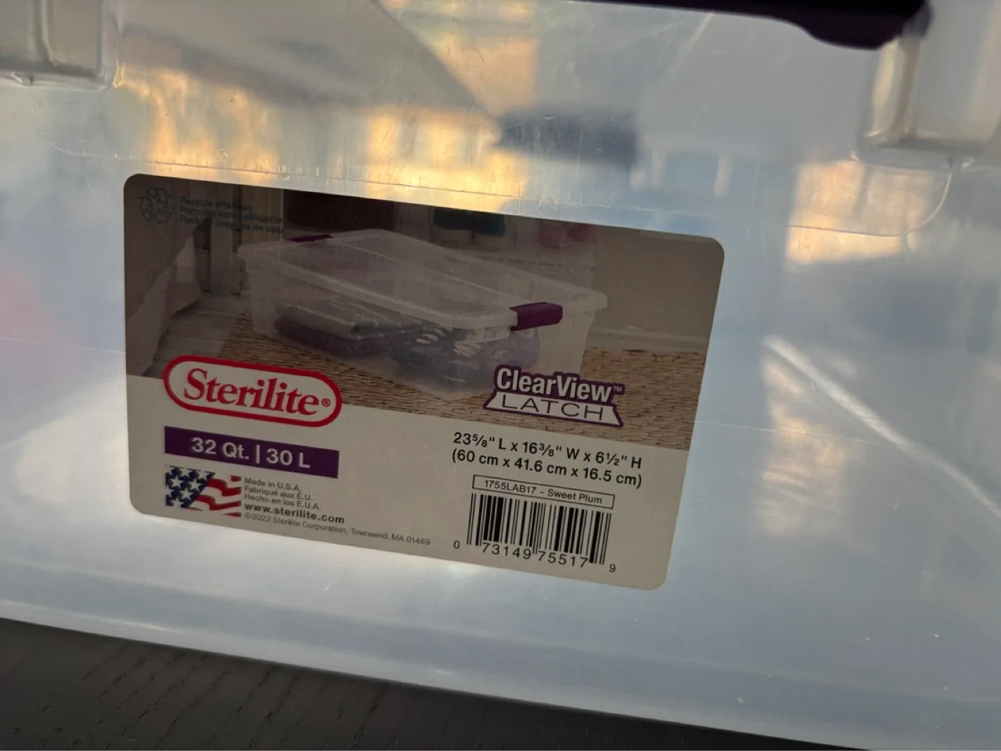 Sterilite ClearView Latch Storage Bin, 32 Qt - photo 2