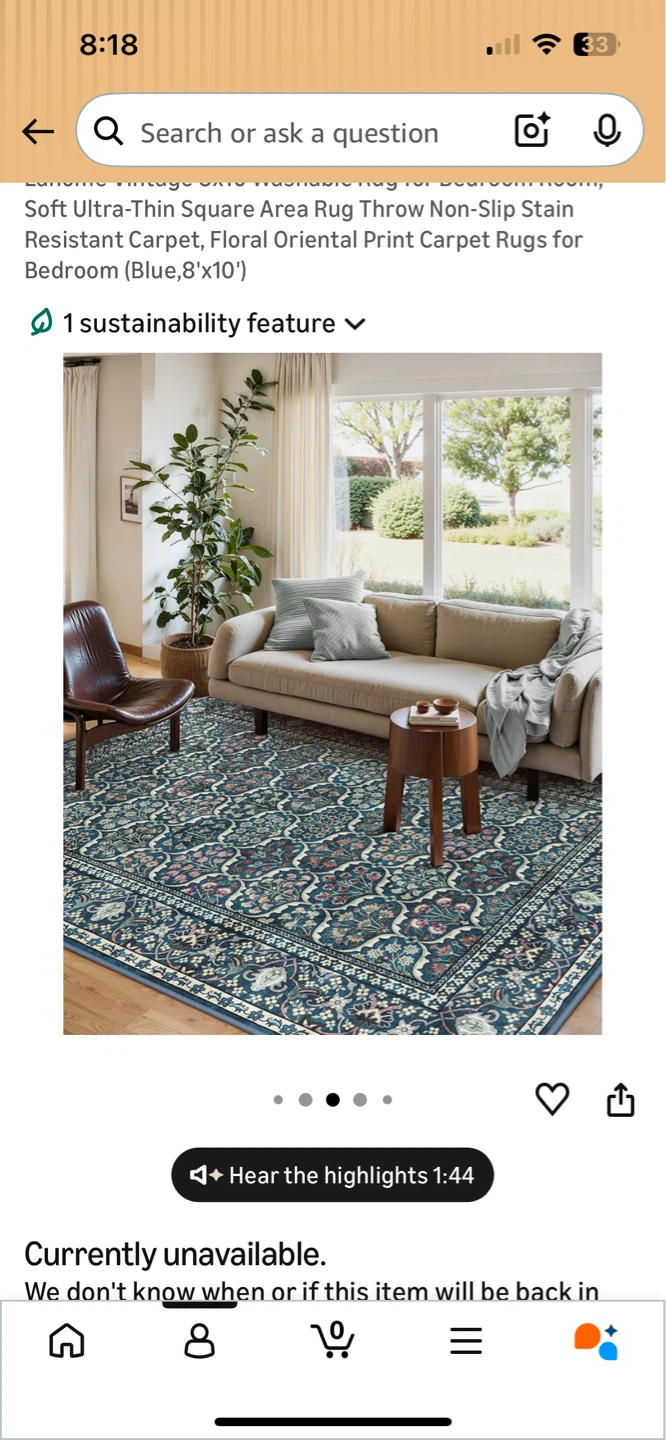 Lahome Vintage 8x10 Washable Rug - photo 2