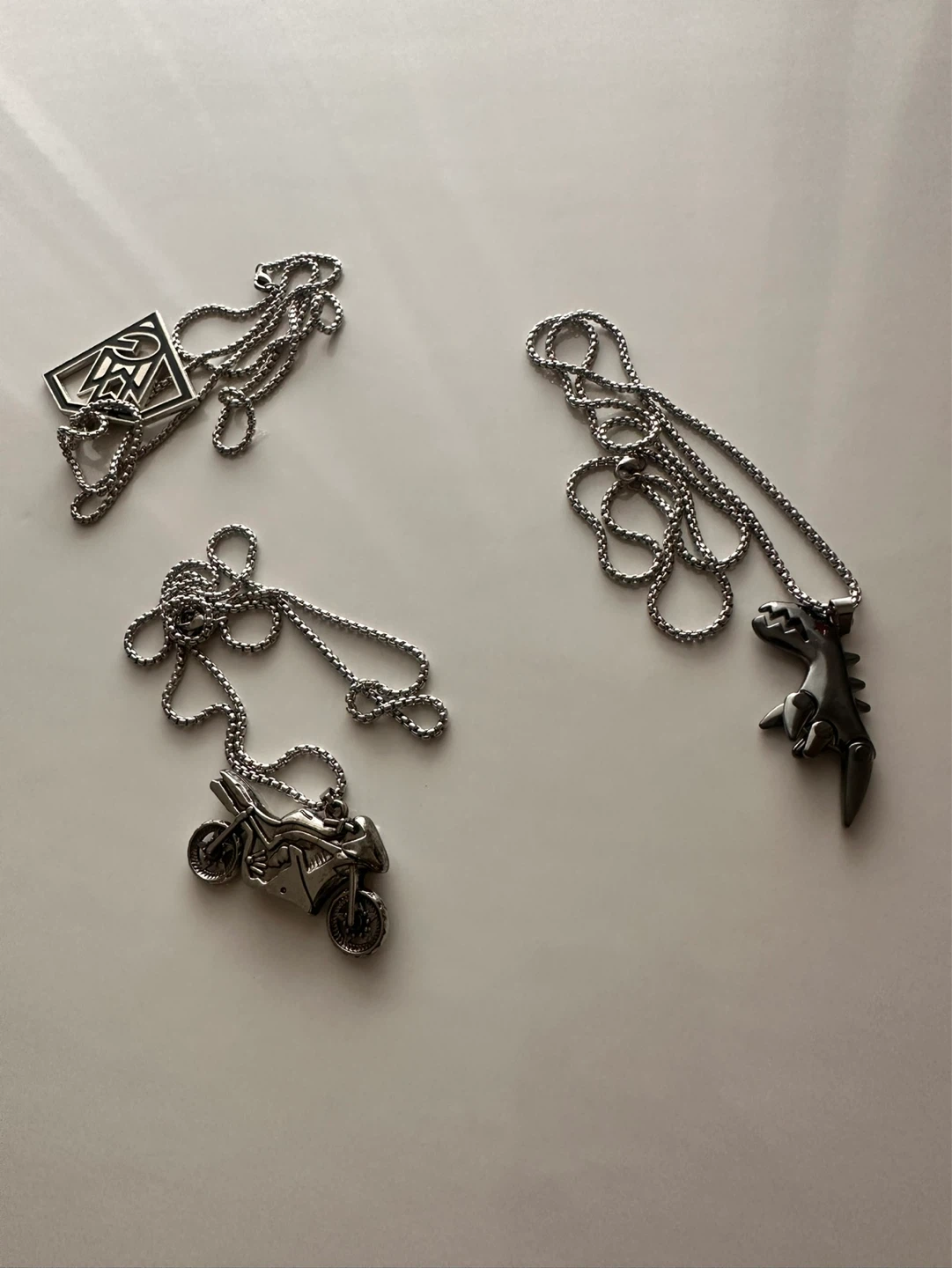Assorted Pendant Necklaces - Geometric, Motorcycle, Dinosaur - photo 2