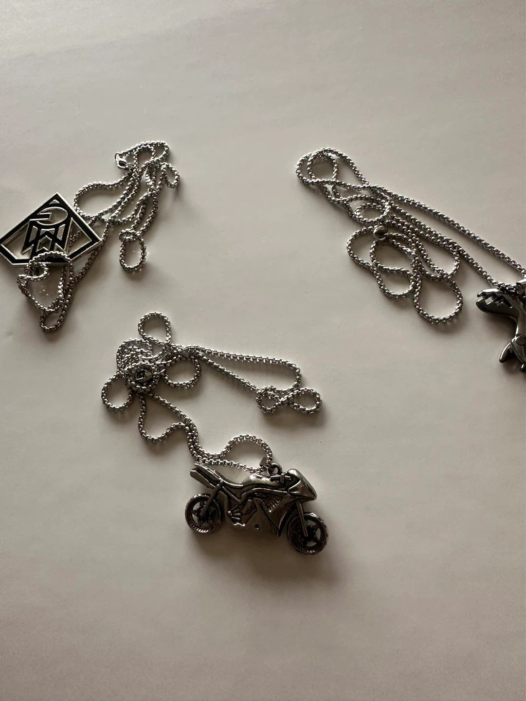 Assorted Pendant Necklaces - Geometric, Motorcycle, Dinosaur - photo 3
