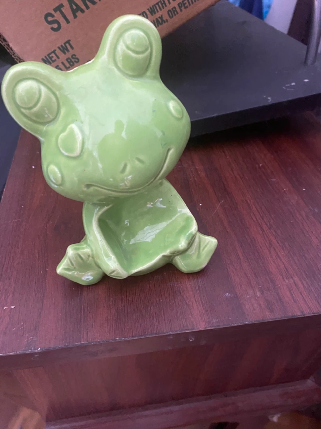 Green Ceramic Frog Trinket Dish