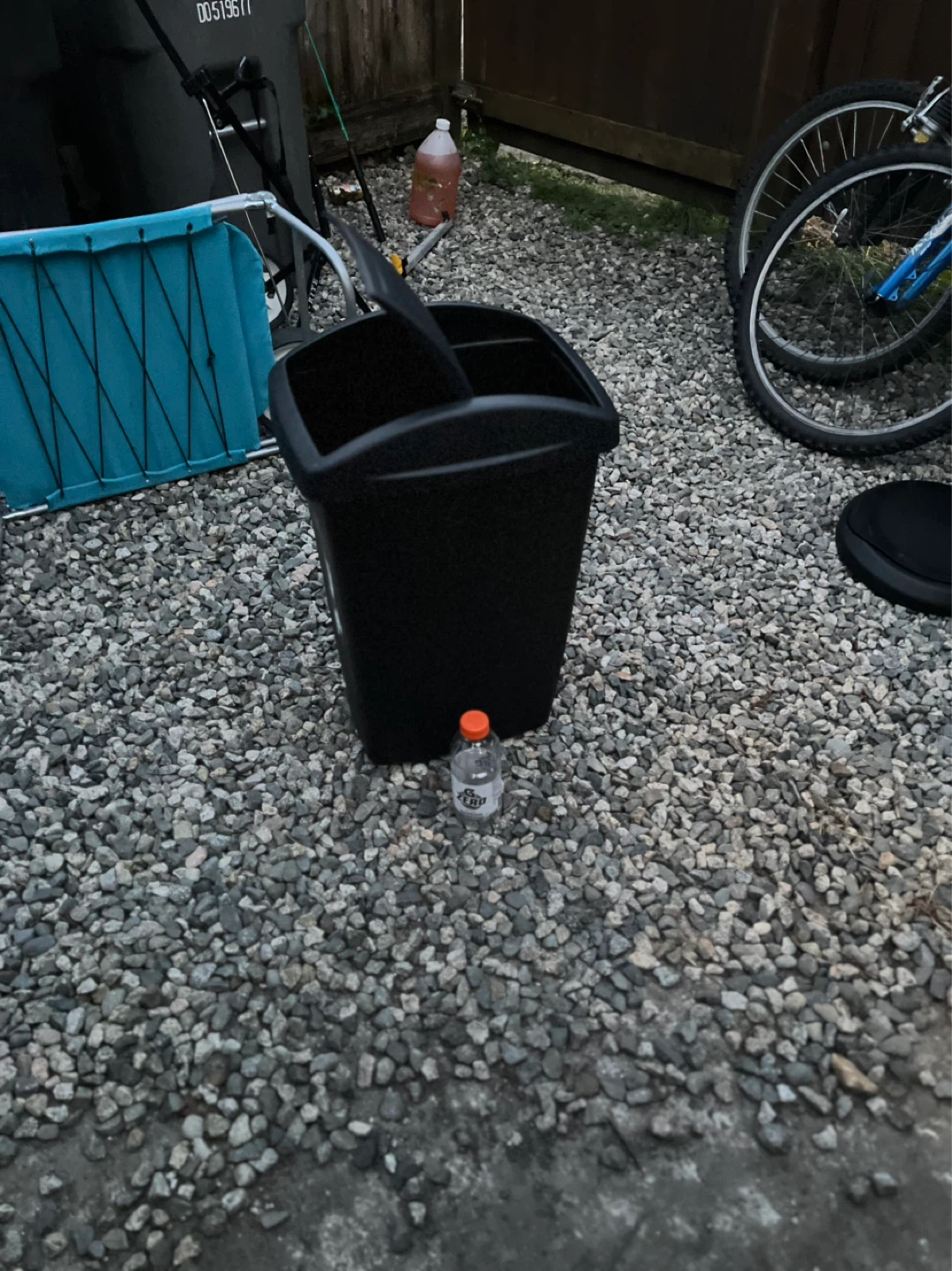 Black Rectangular Trash Can with Lid