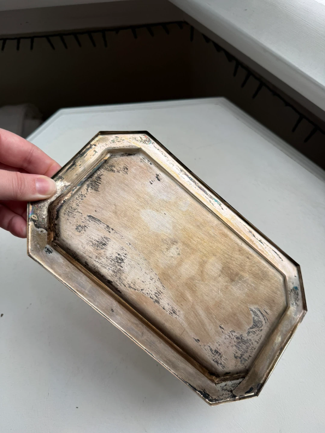 Vintage octagon small serving tray - photo 3
