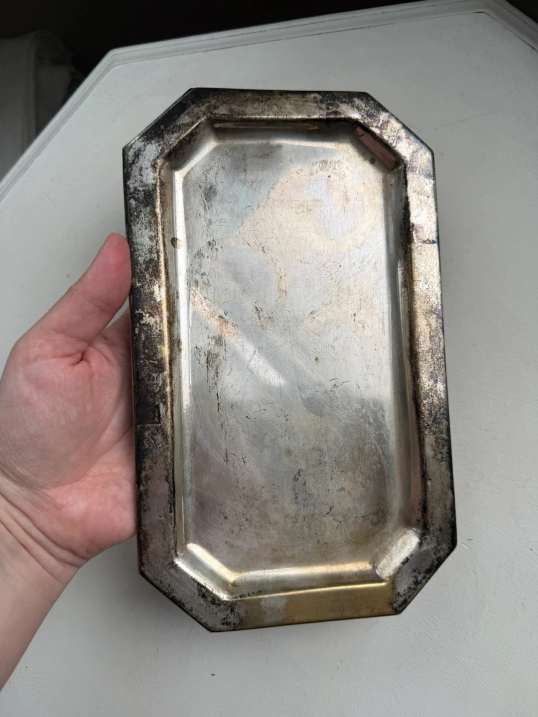 Vintage octagon small serving tray - photo 2