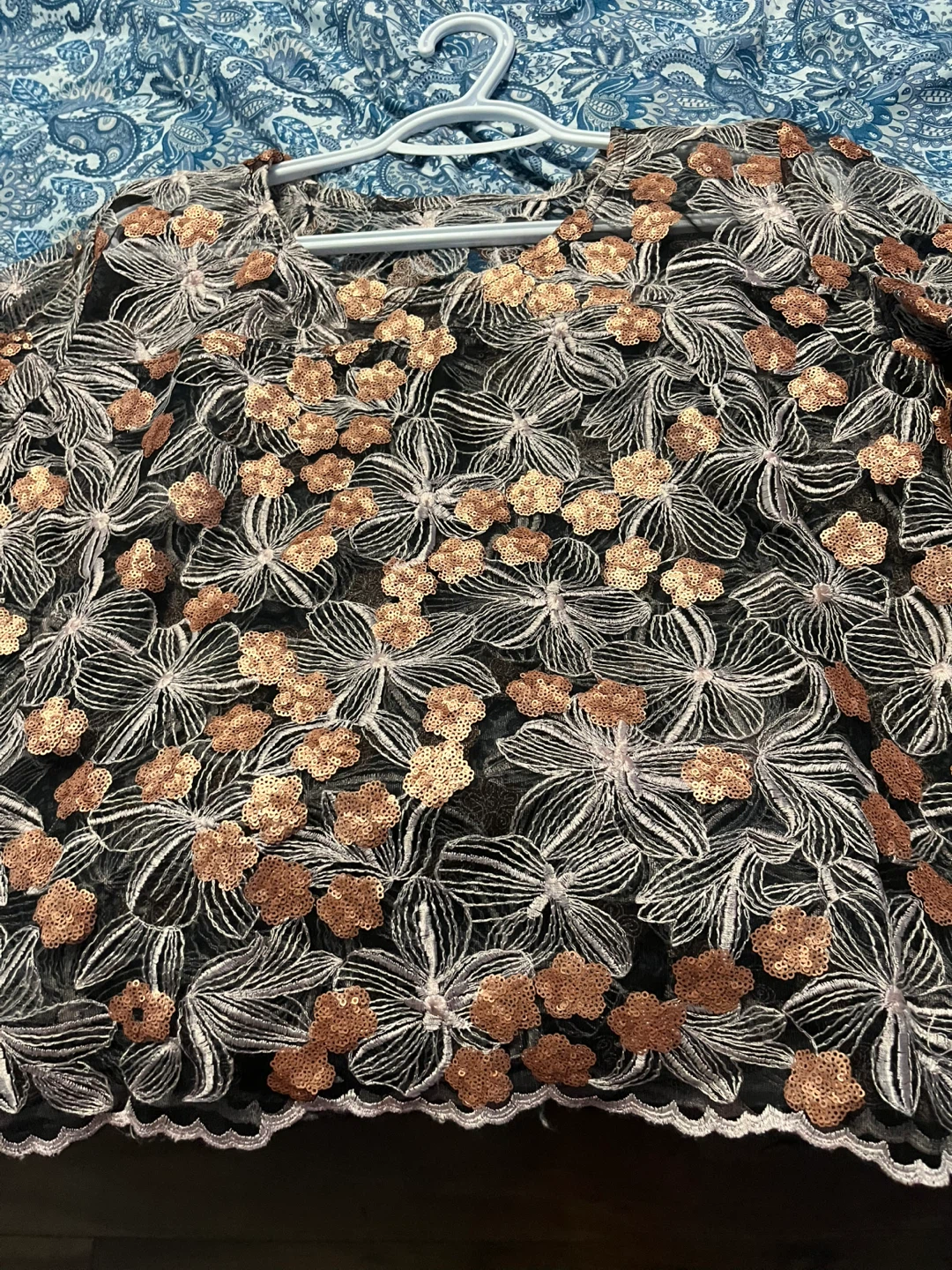 Sequin Floral Lace Top