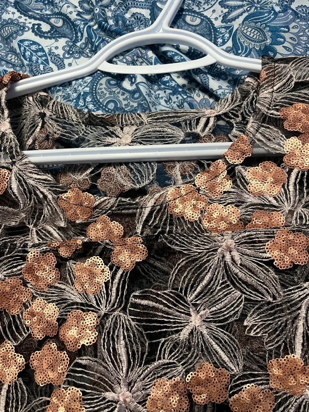 Sequin Floral Lace Top - photo 2