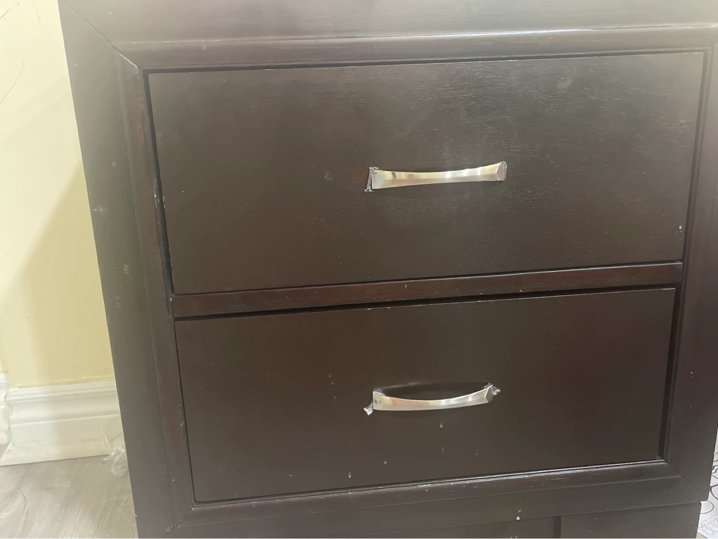 Dark Brown 2-Drawer Nightstand
