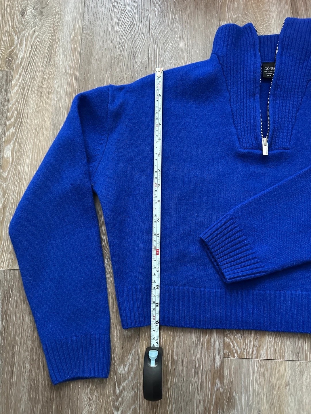 Icône Par Simons Blue Wool Half-Zip Sweater - photo 2