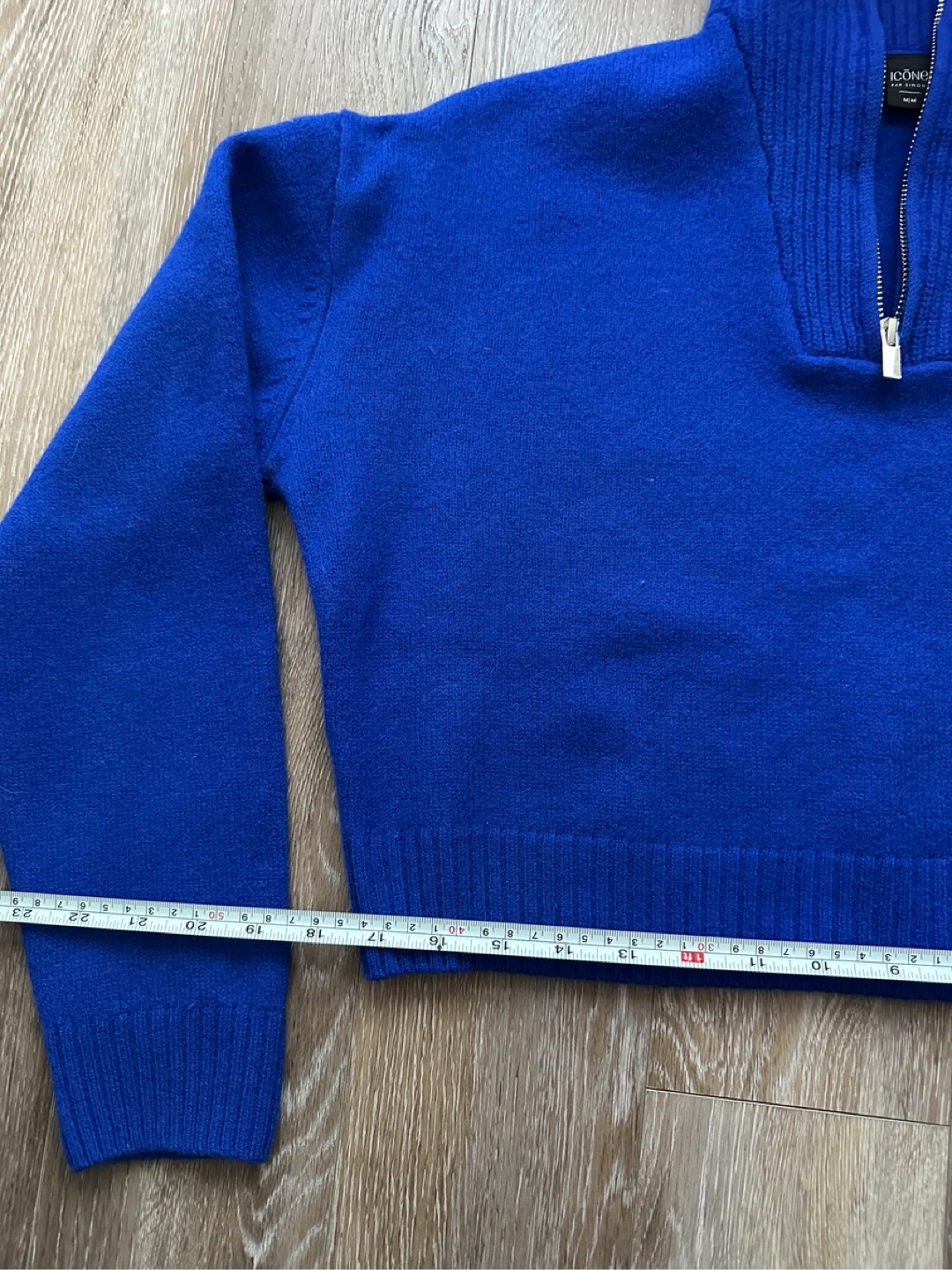Icône Par Simons Blue Wool Half-Zip Sweater - photo 4