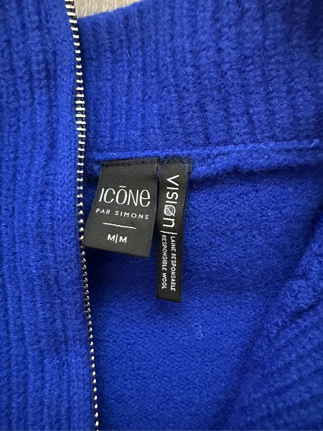 Icône Par Simons Blue Wool Half-Zip Sweater - photo 5