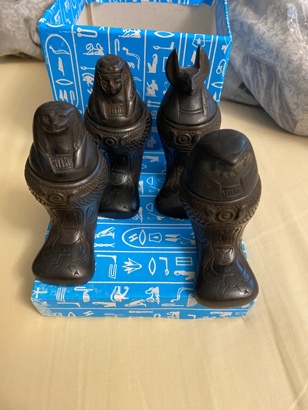 Beyond King Tut Set of 4 Footed Canopic Jars - photo 5