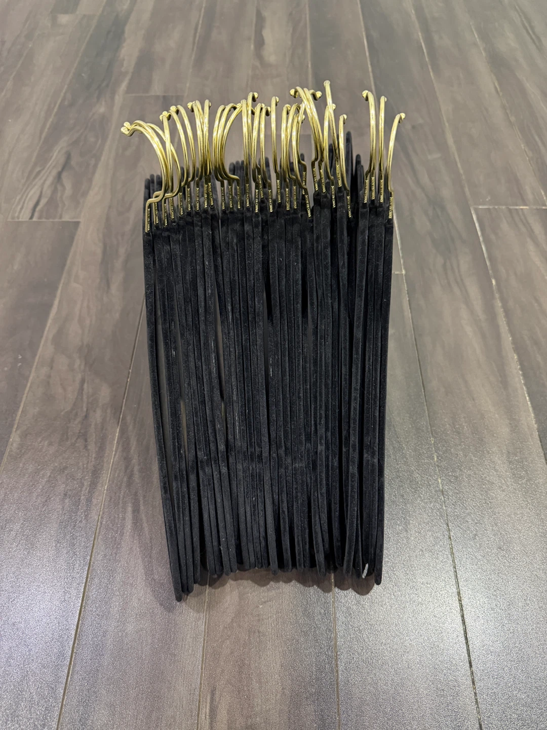Black Velvet Hangers with Gold Hooks (Set of 30) - photo 4