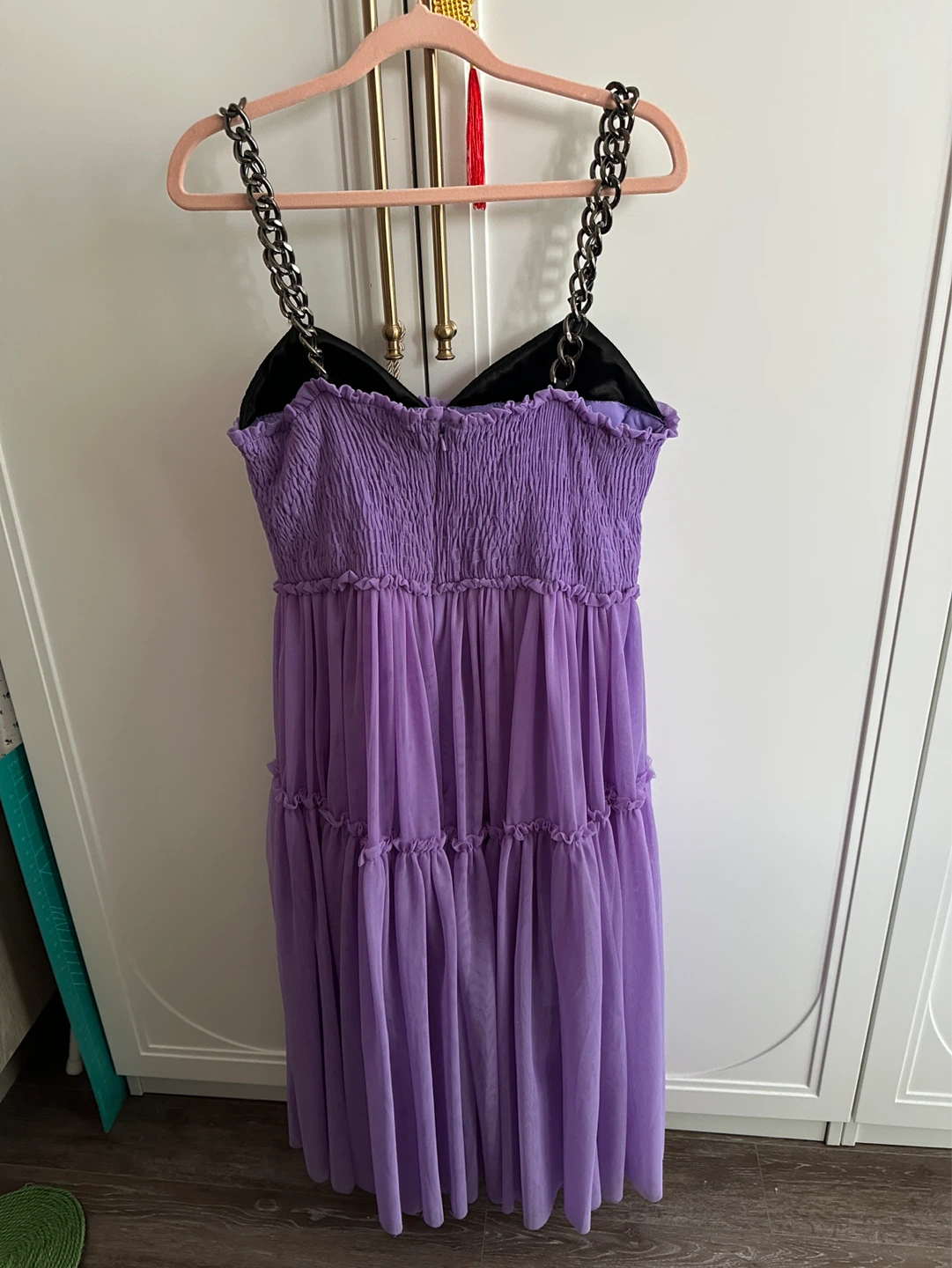 ASOS Lavender Tiered Midi Dress with Chain Straps 🌱 - photo 2