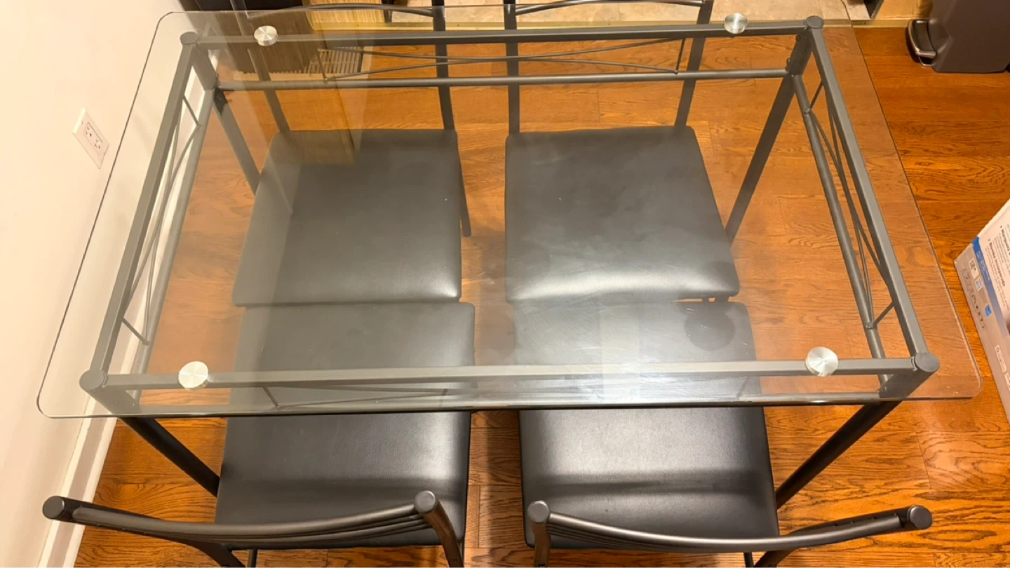 [Moving Sale] Metal Dining Table with 4 Chairs - photo 2