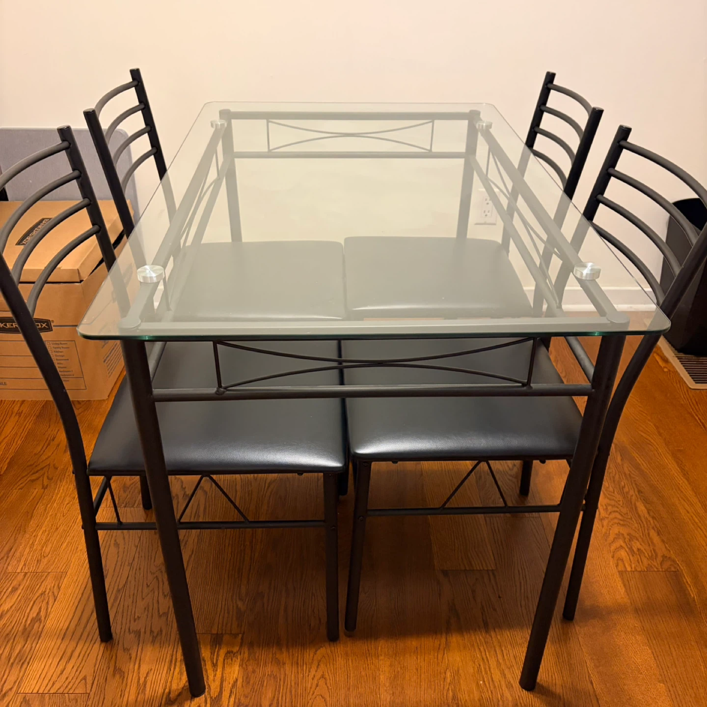 [Moving Sale] Metal Dining Table with 4 Chairs