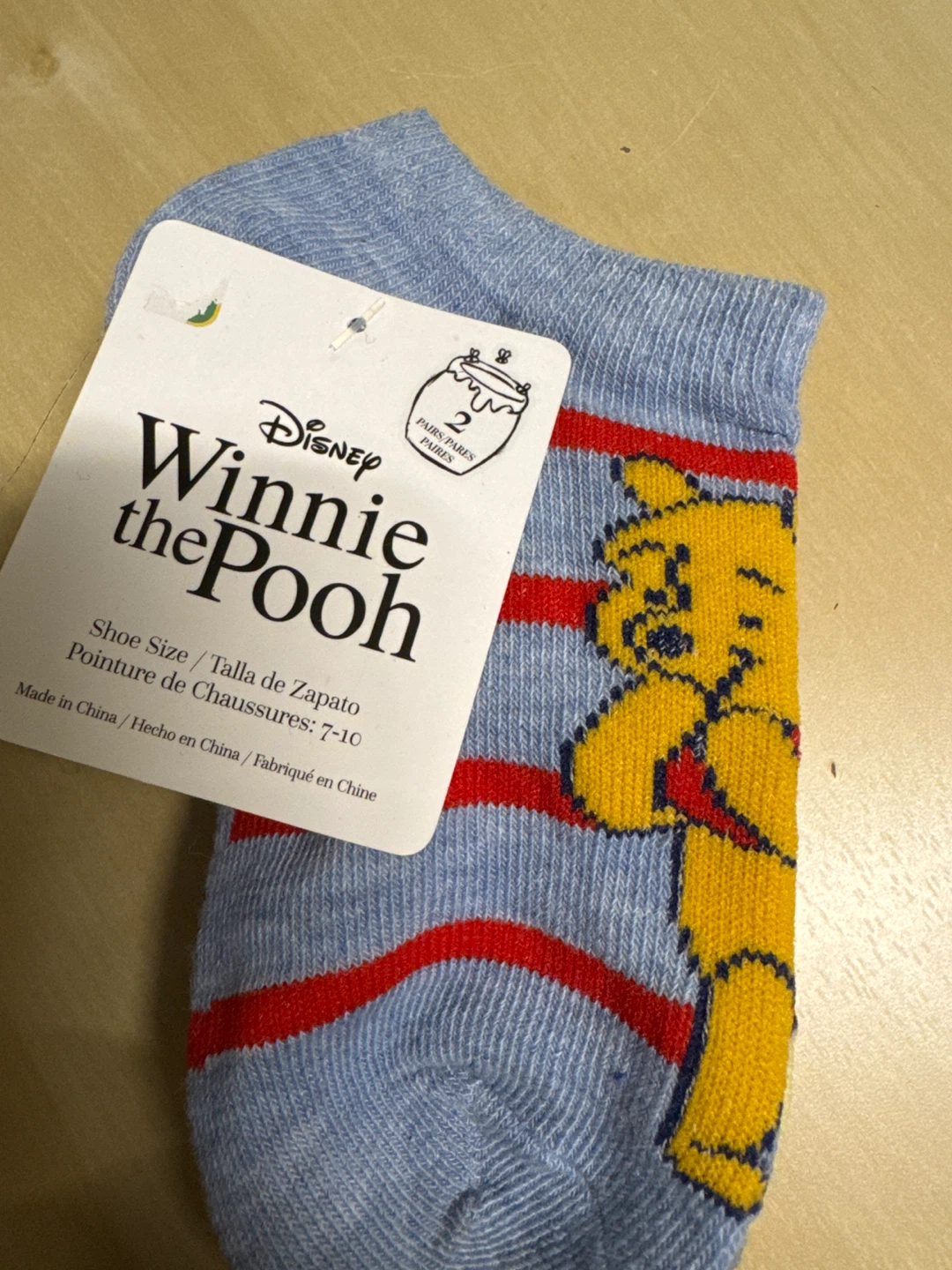 Disney Winnie the Pooh Socks - Shoe Size 7-10