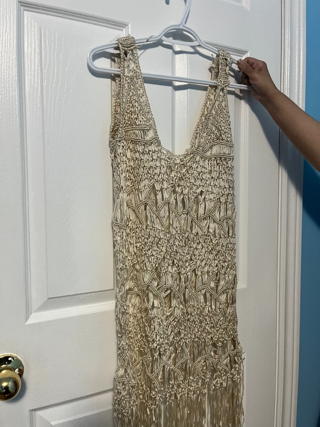 Macrame Tank Dress with Fringe