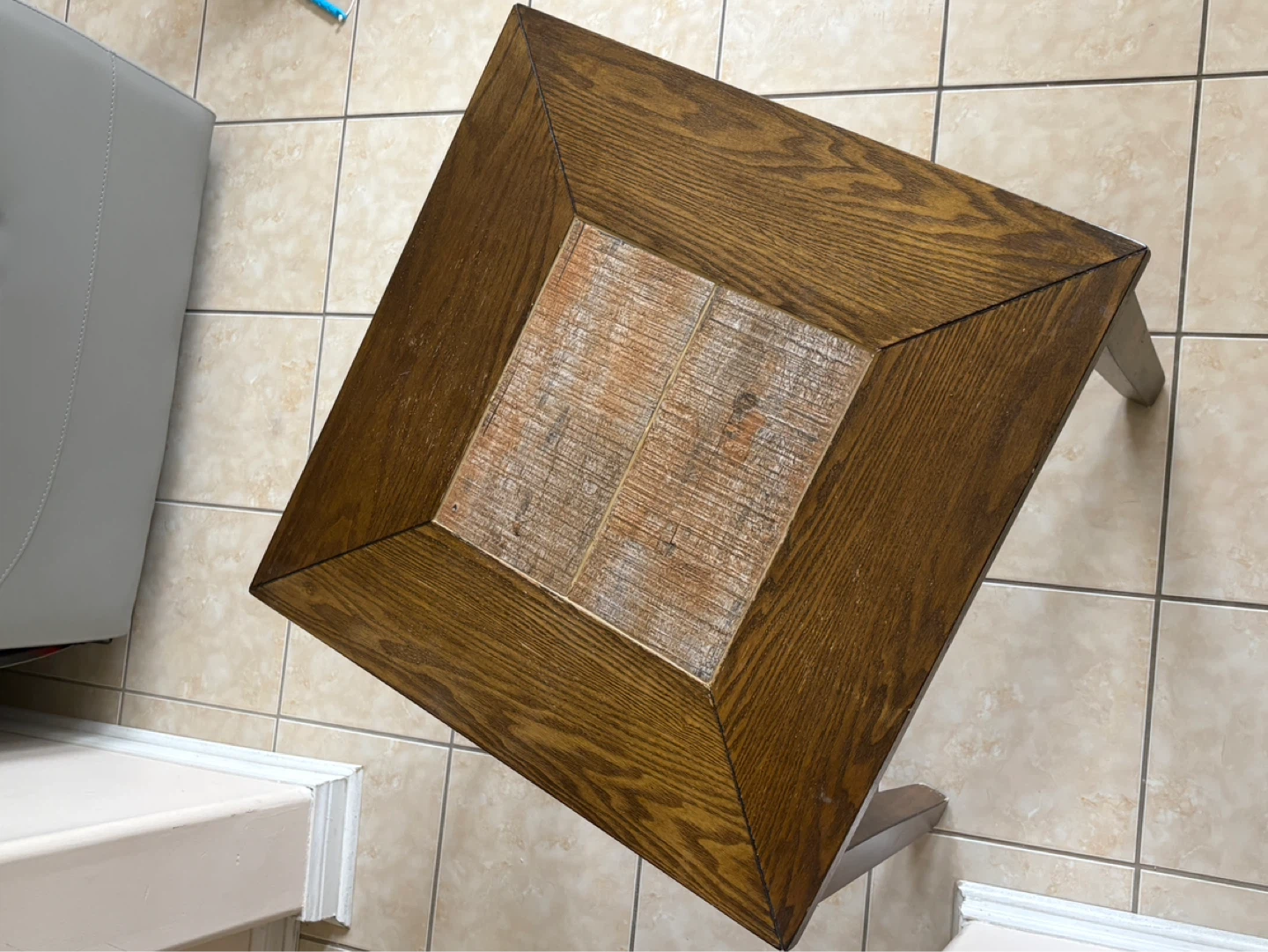 Square Accent Table with Wood Top - photo 3