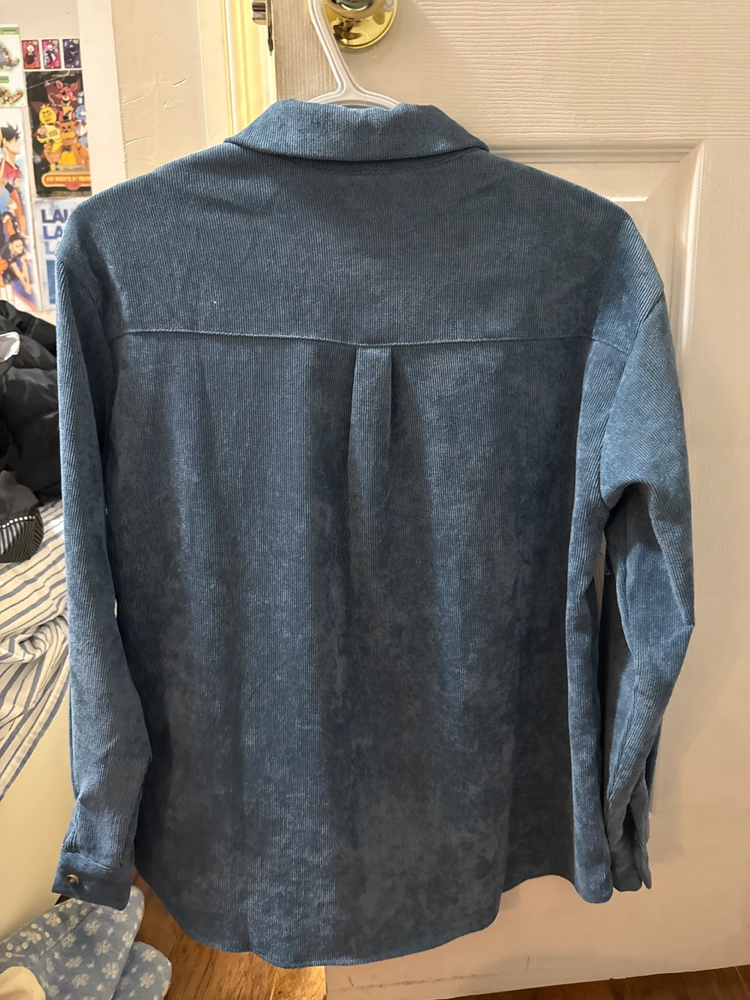 Blue Corduroy Button-Up Shirt - photo 2