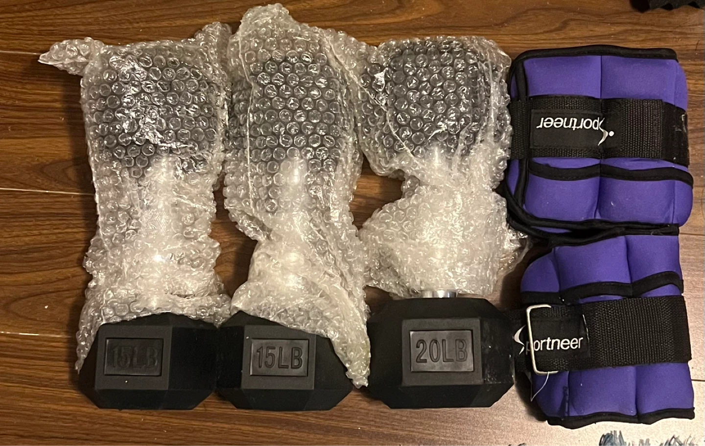 Negotiable - (separable) Dumbbells (15lbs) and Ankle Weights Set