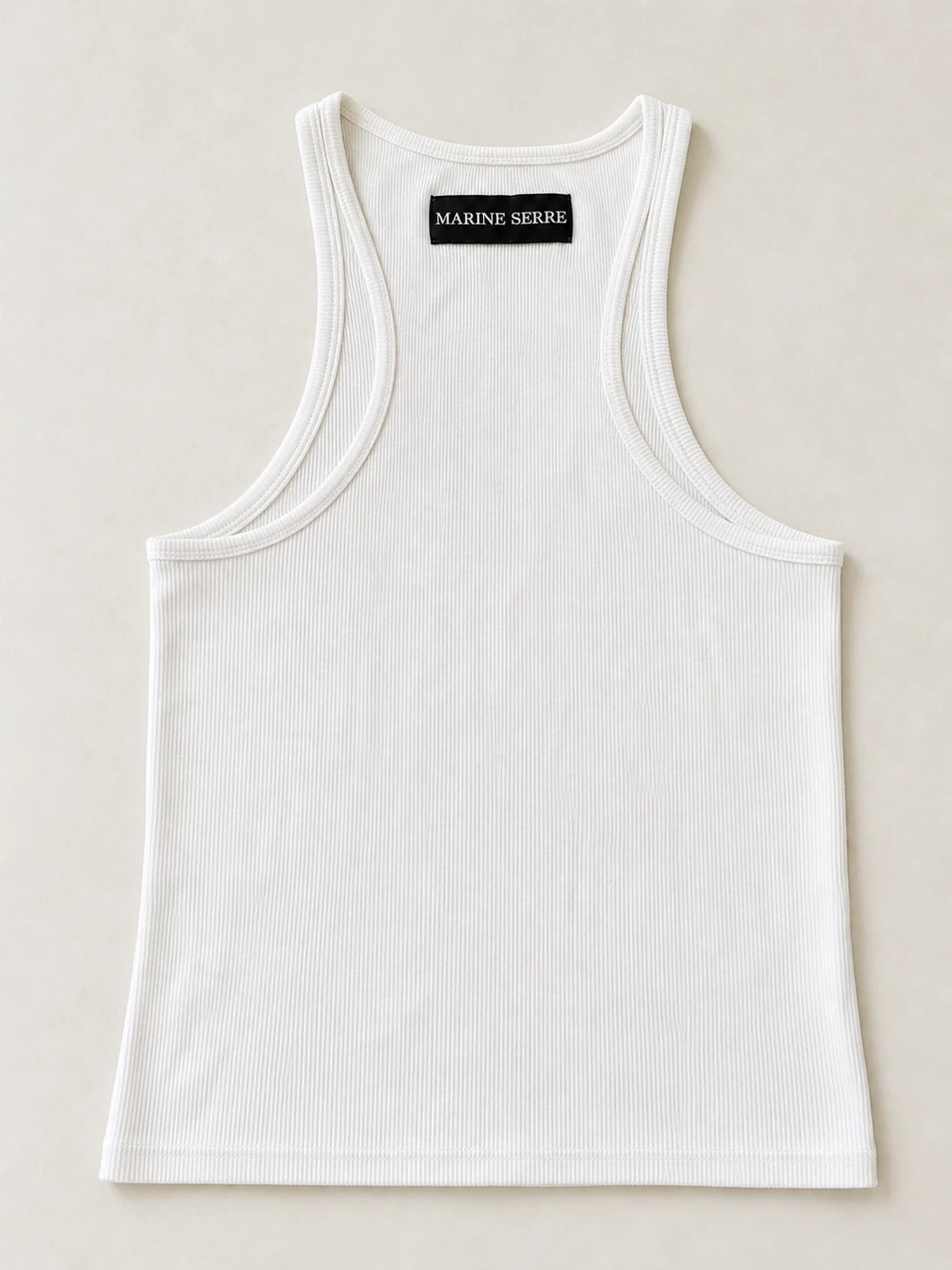 Marine Serre White Ribbed Tank Top Size S - photo 2