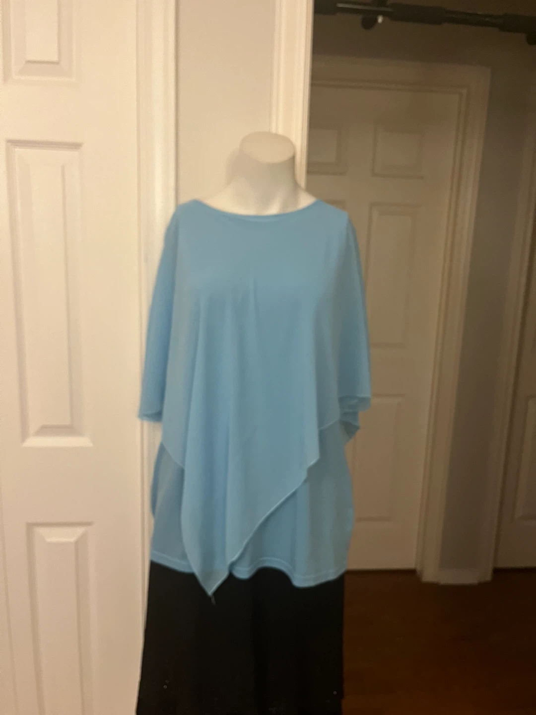 Light Blue Chiffon Overlay Top size X-Large - photo 3