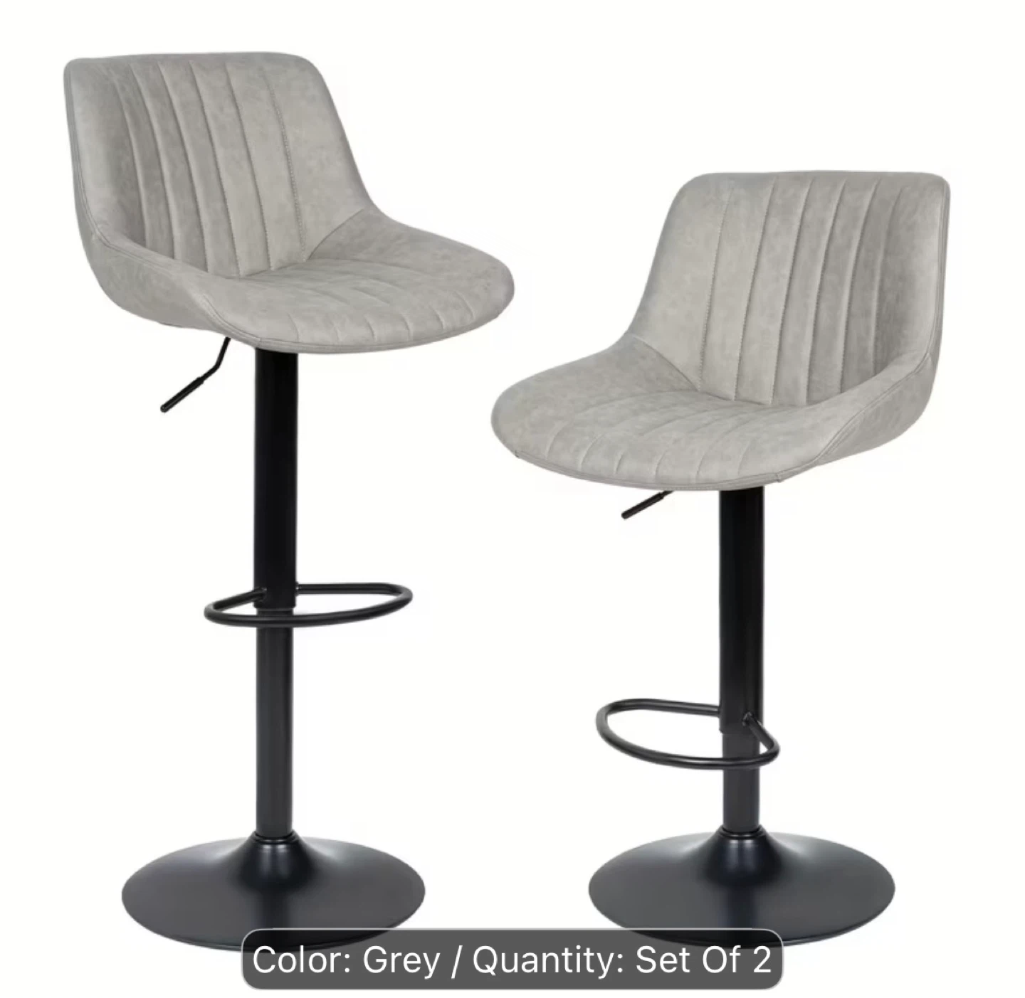 Grey Bar Stools - Set of 2