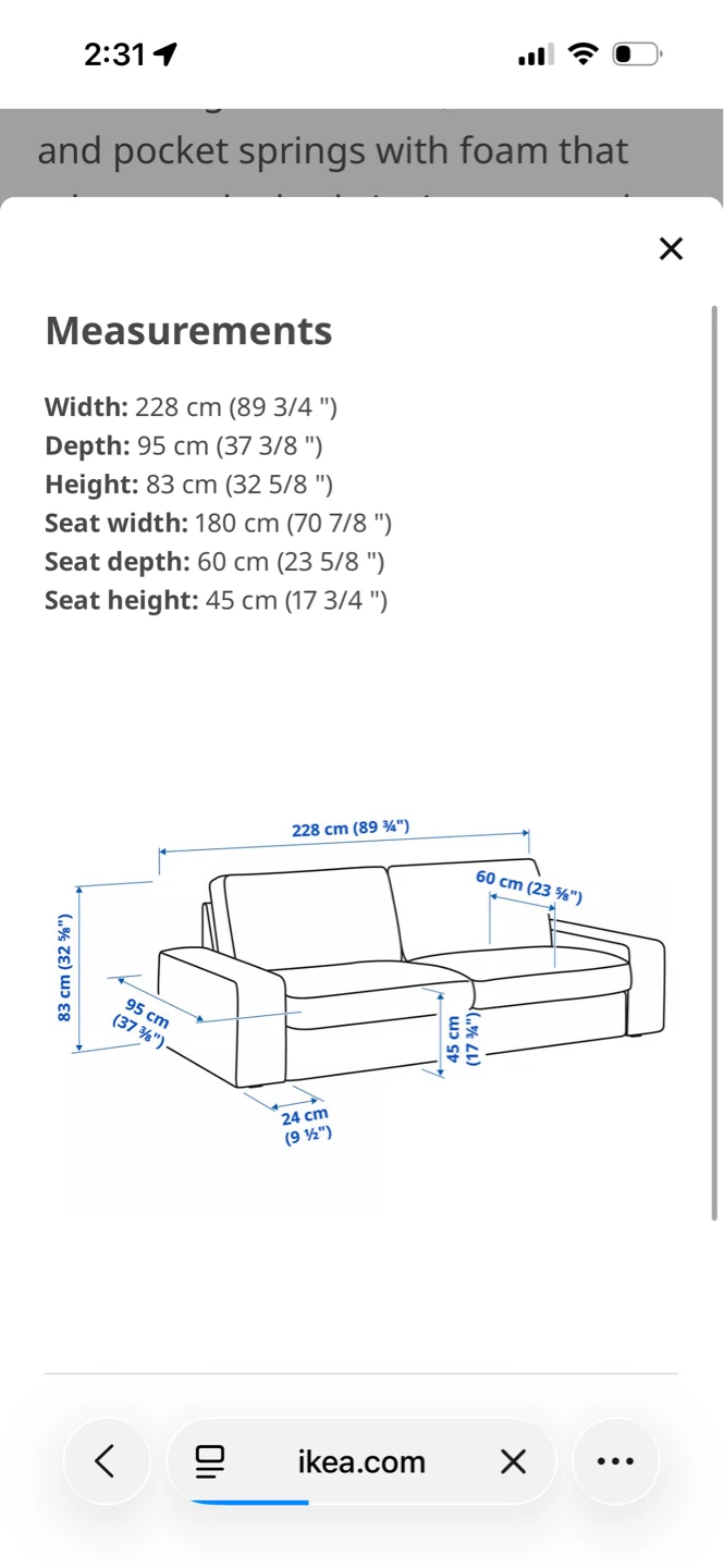 IKEA KIVIK 3 seater and foot rest with storage - photo 2