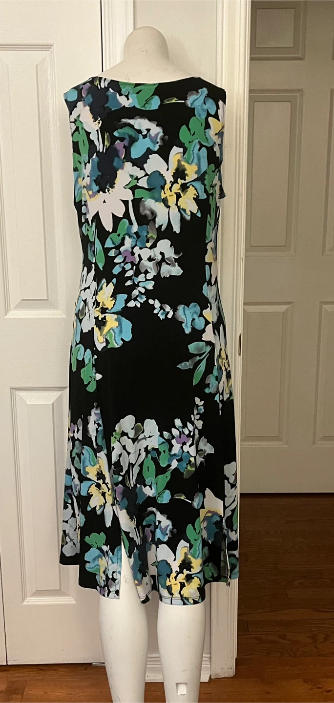 Tan Jay Floral Sleeveless Dress Size 12 - photo 3